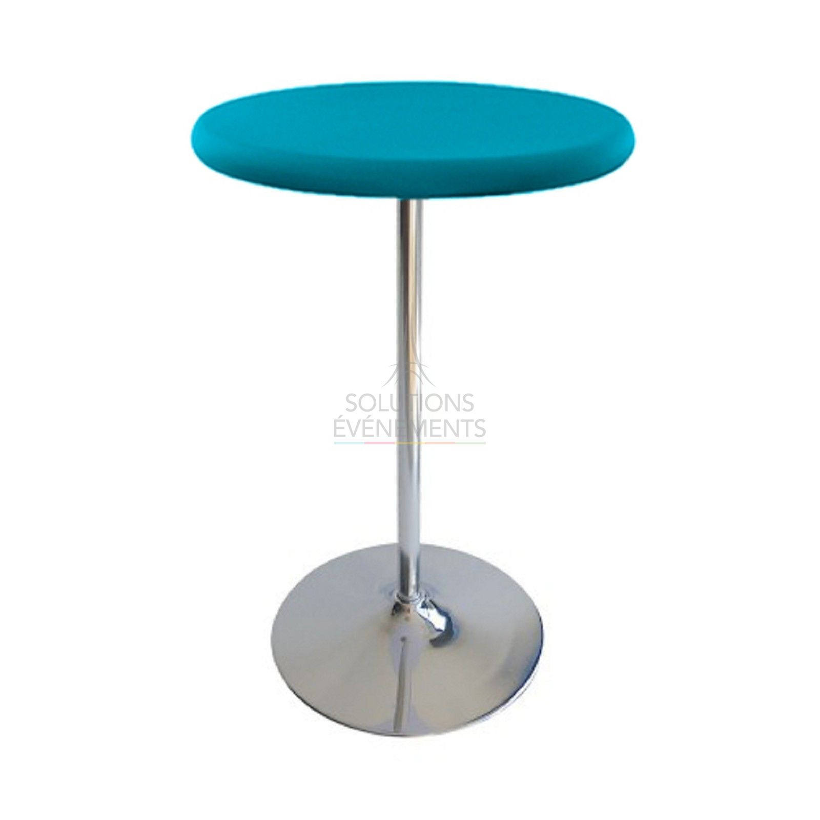 Location de table haute/mange debout avec housse turquoise