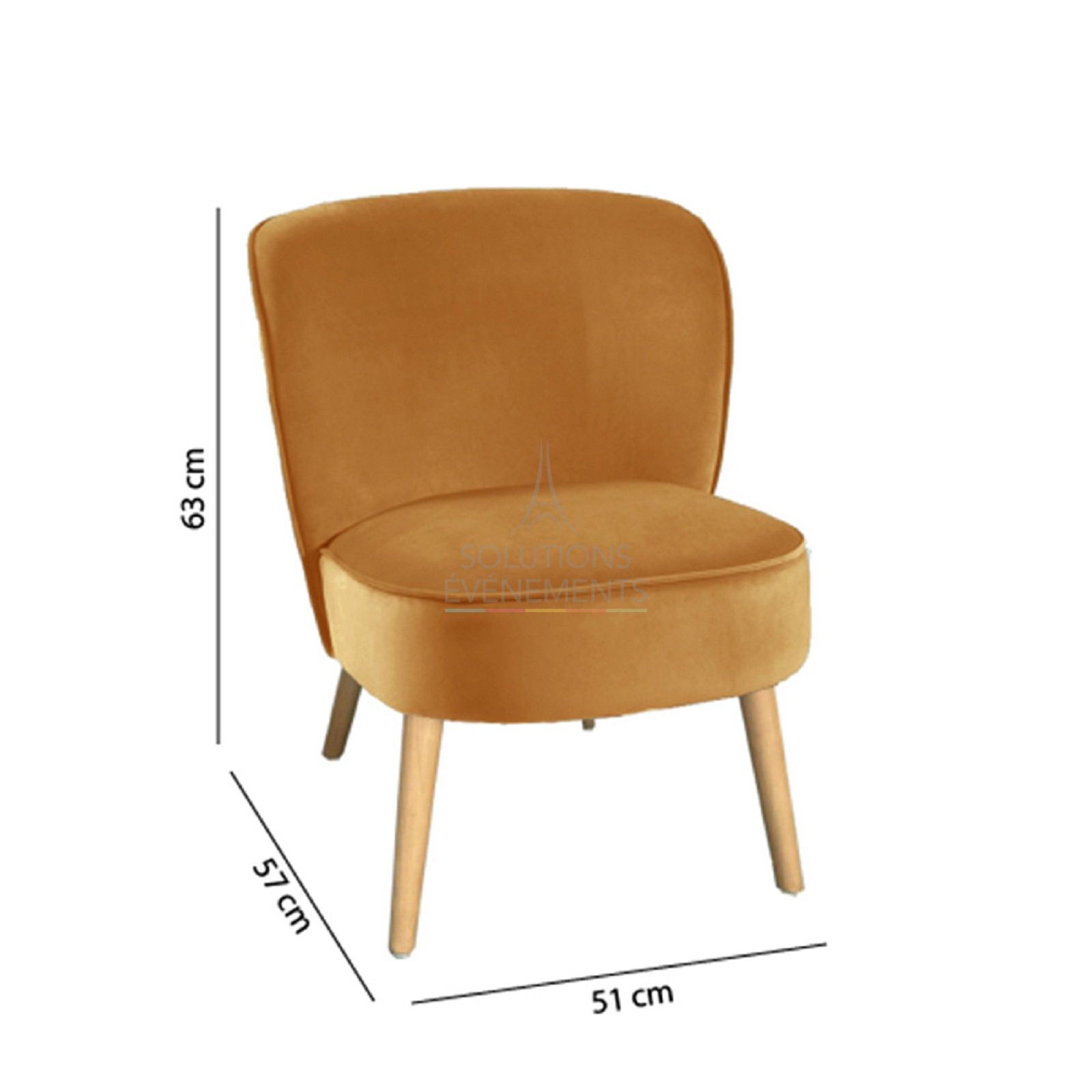 Mustard yellow velvet Toad armchair - Visual 2