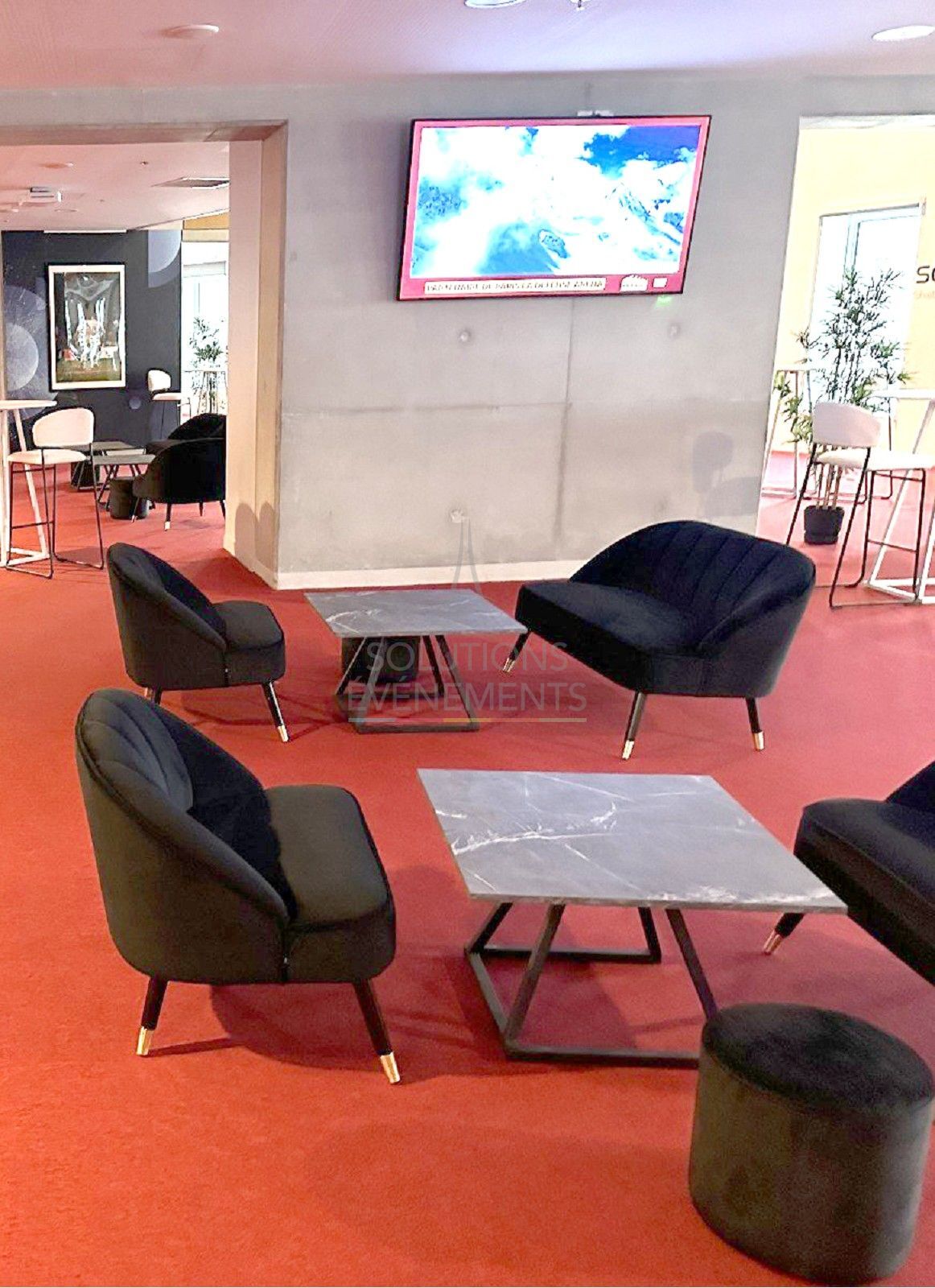 naomi black velvet sofa - visual 3