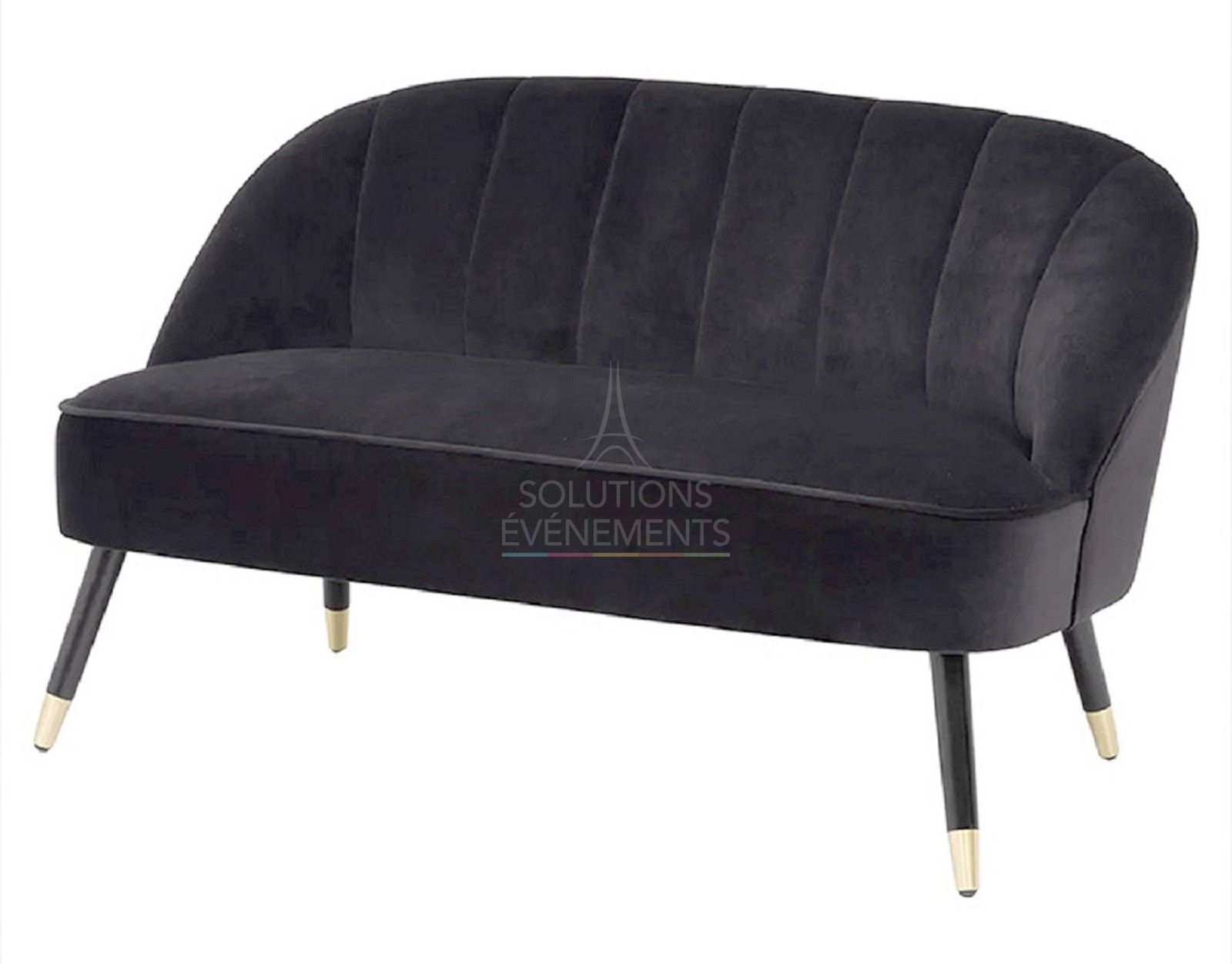 Rental of 2-seater designer velvet sofa