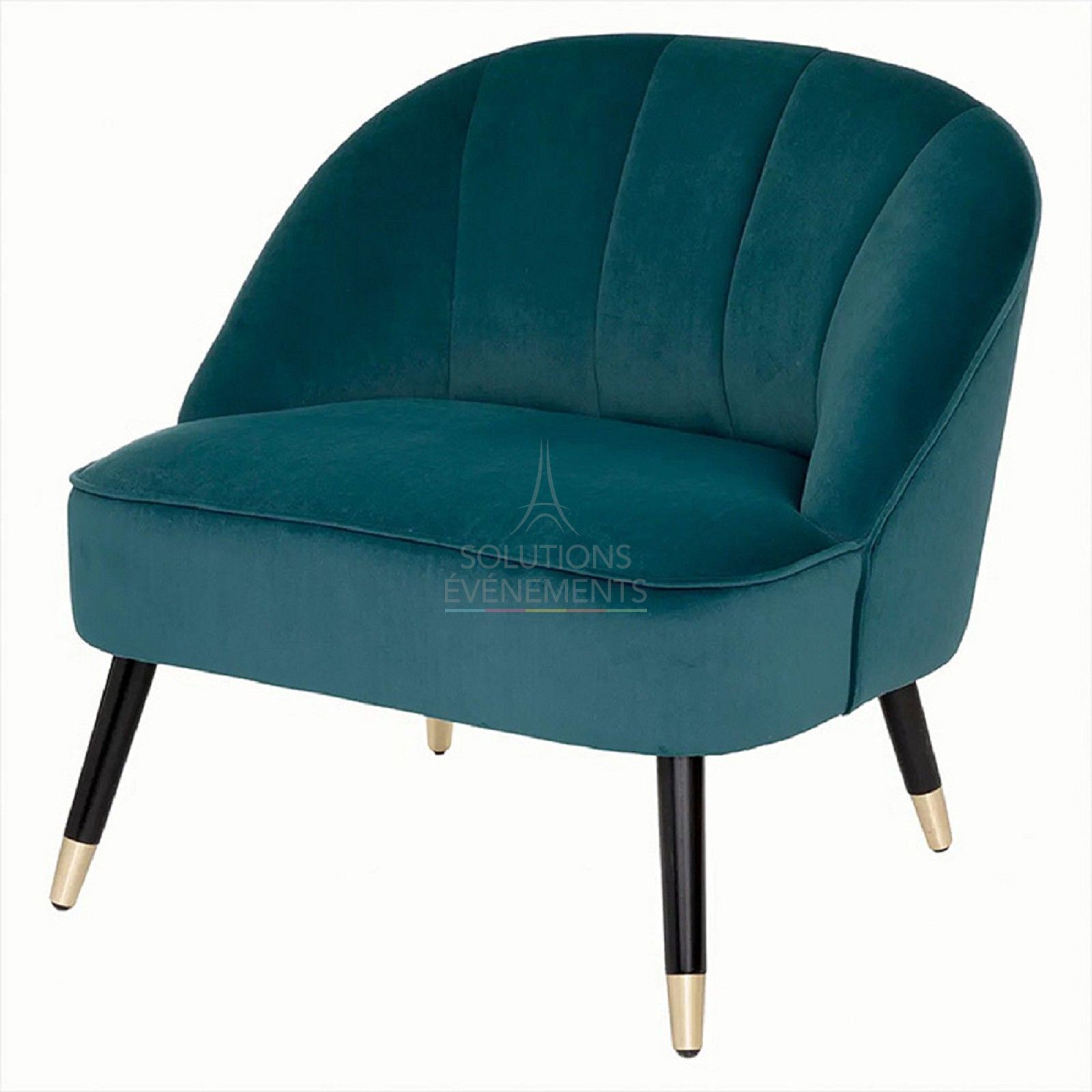 Naomi blue velvet armchair - Visual 1