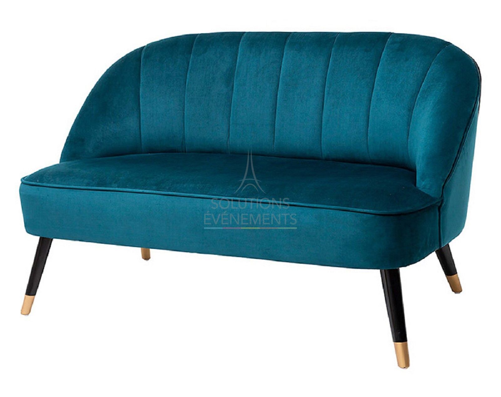 Rental of 2-seater designer velvet sofa