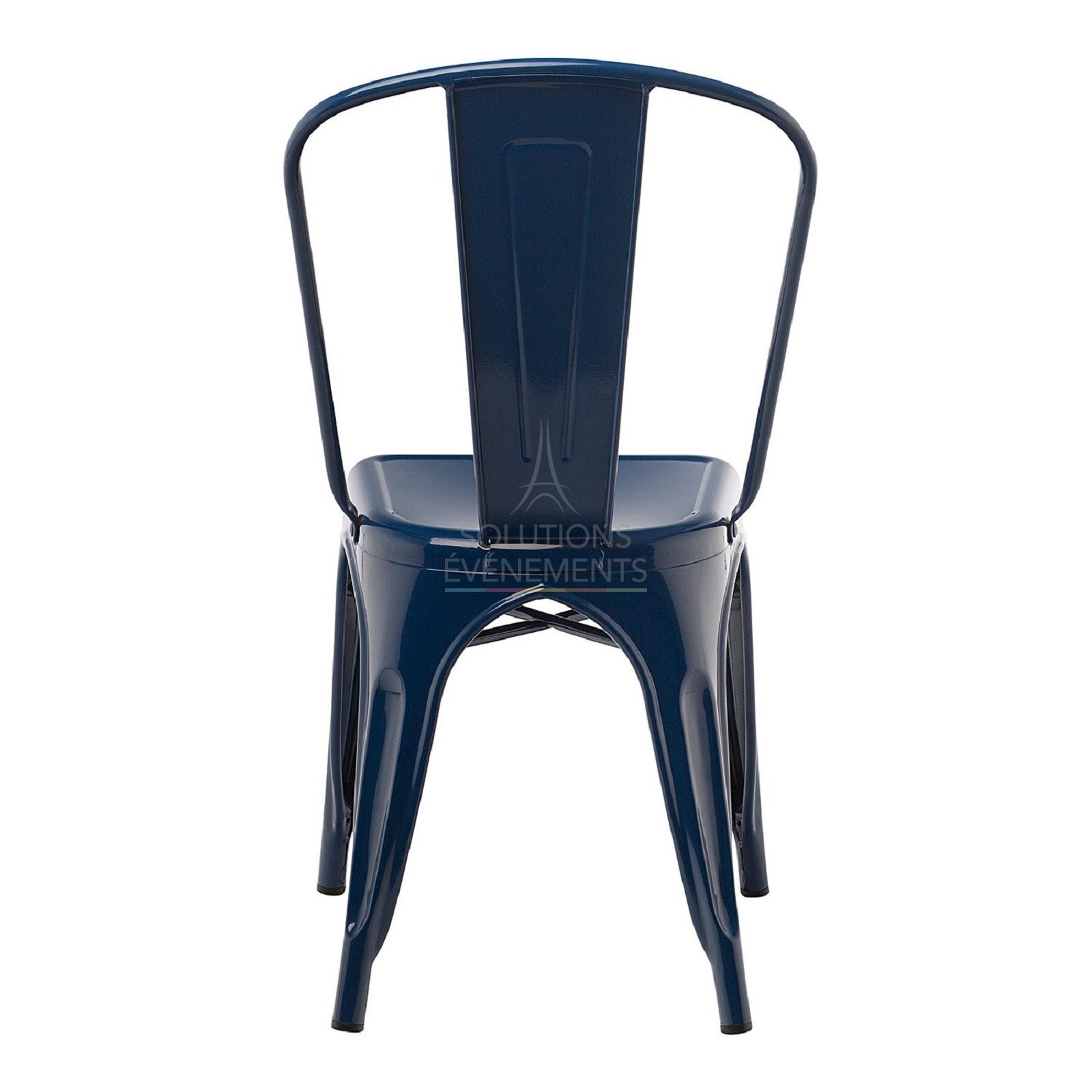 Navy blue industrial tolix chair - Visual 3