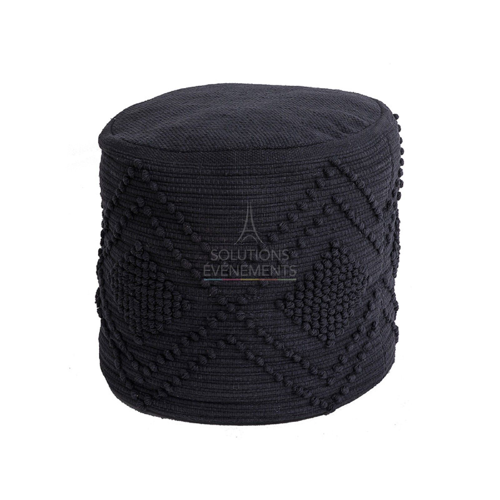 Pouf rental with dark blue loops