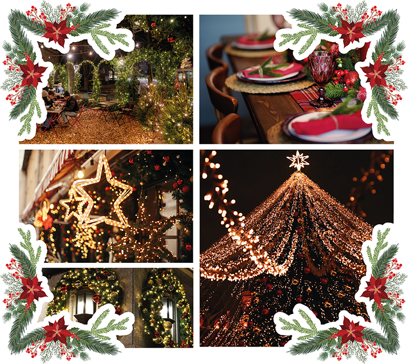 Planche tendance d'inspiration événementielle - Noël Traditionnel