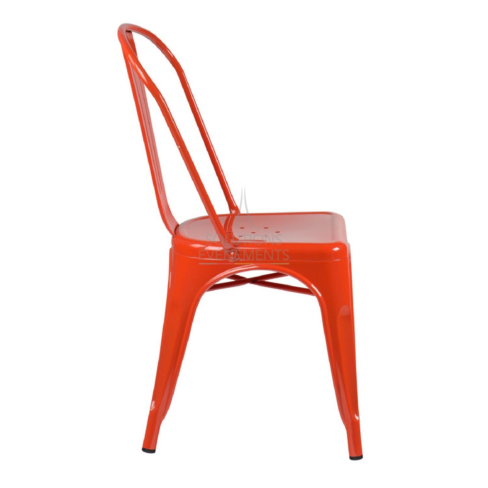 Orange industrial tolix chair - Visual 2