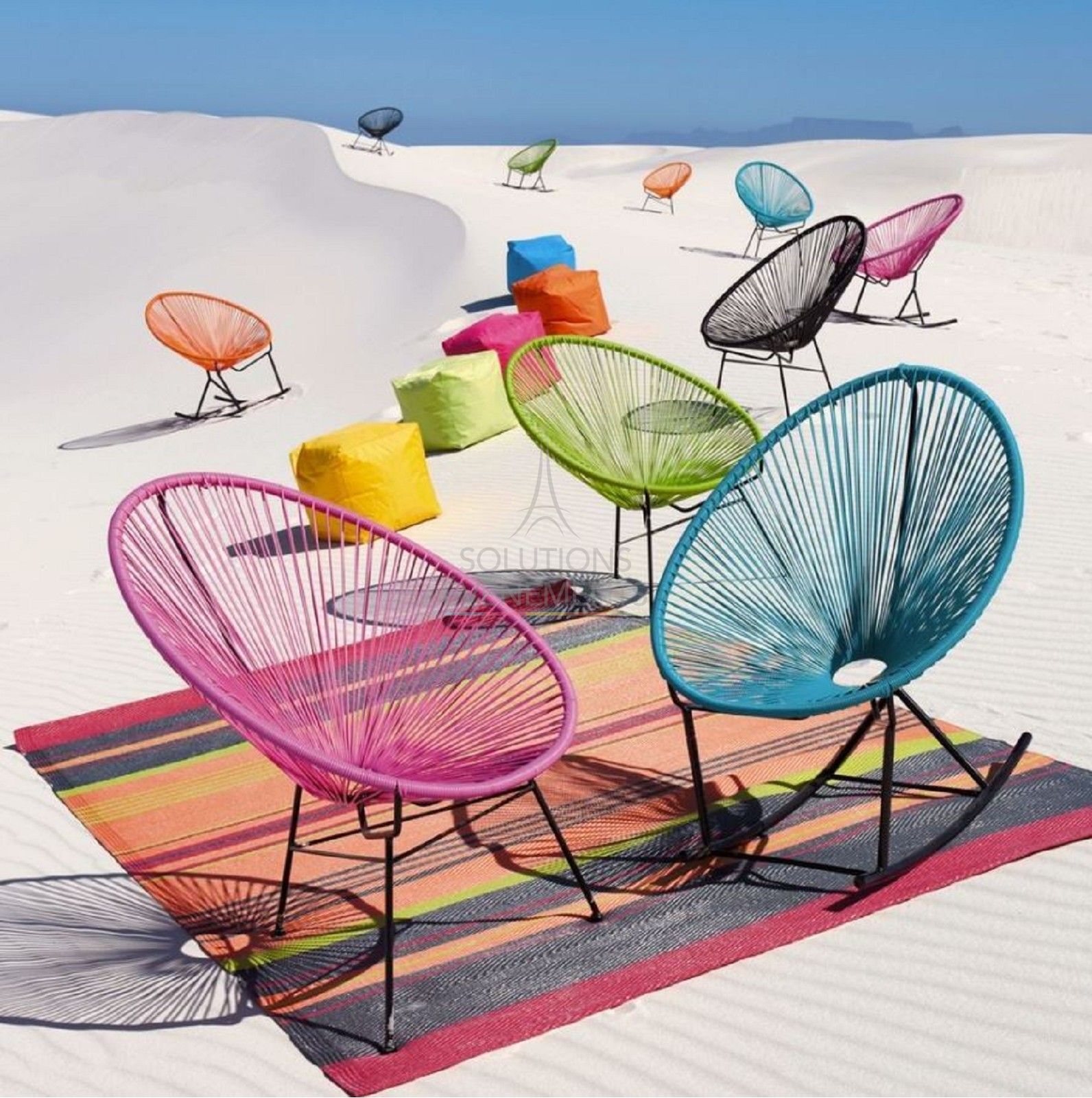 Orange Panama armchair - Visual 3