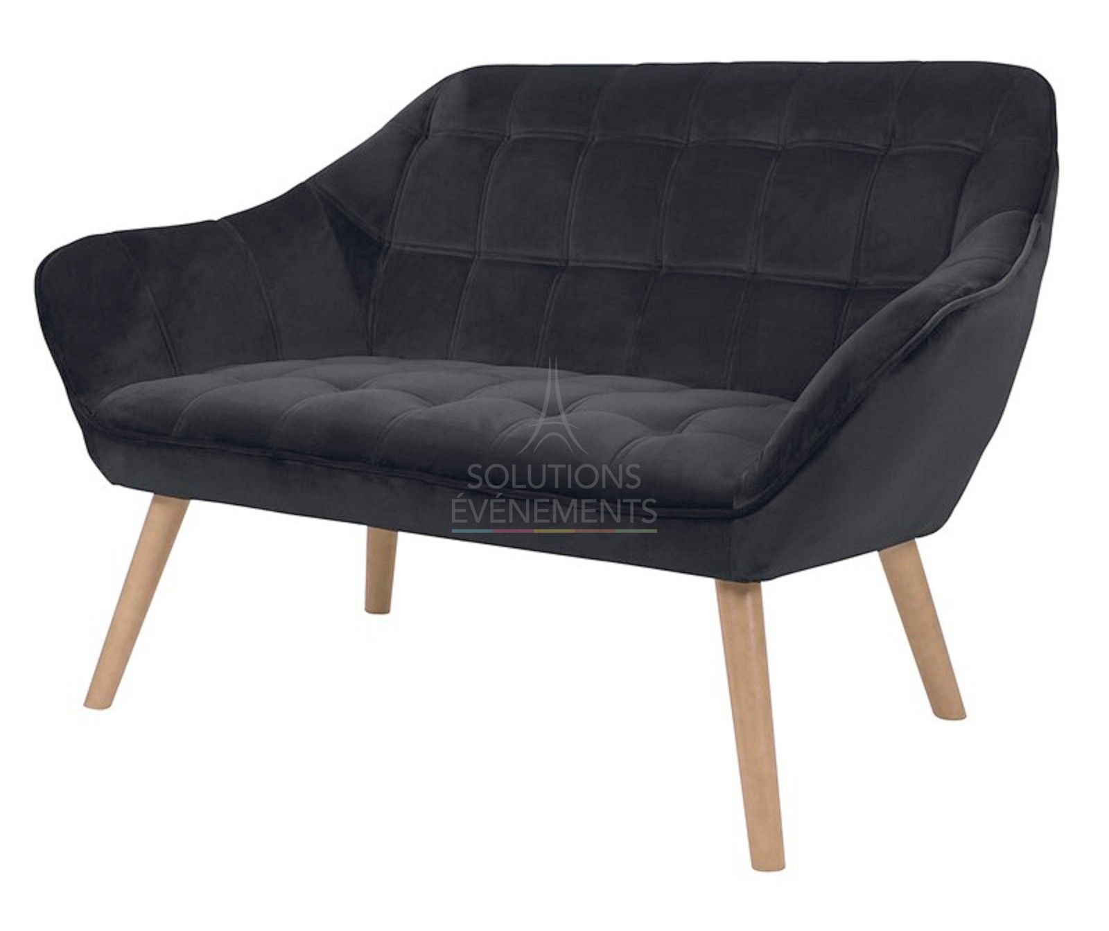 Oslo black 2-seater sofa rental