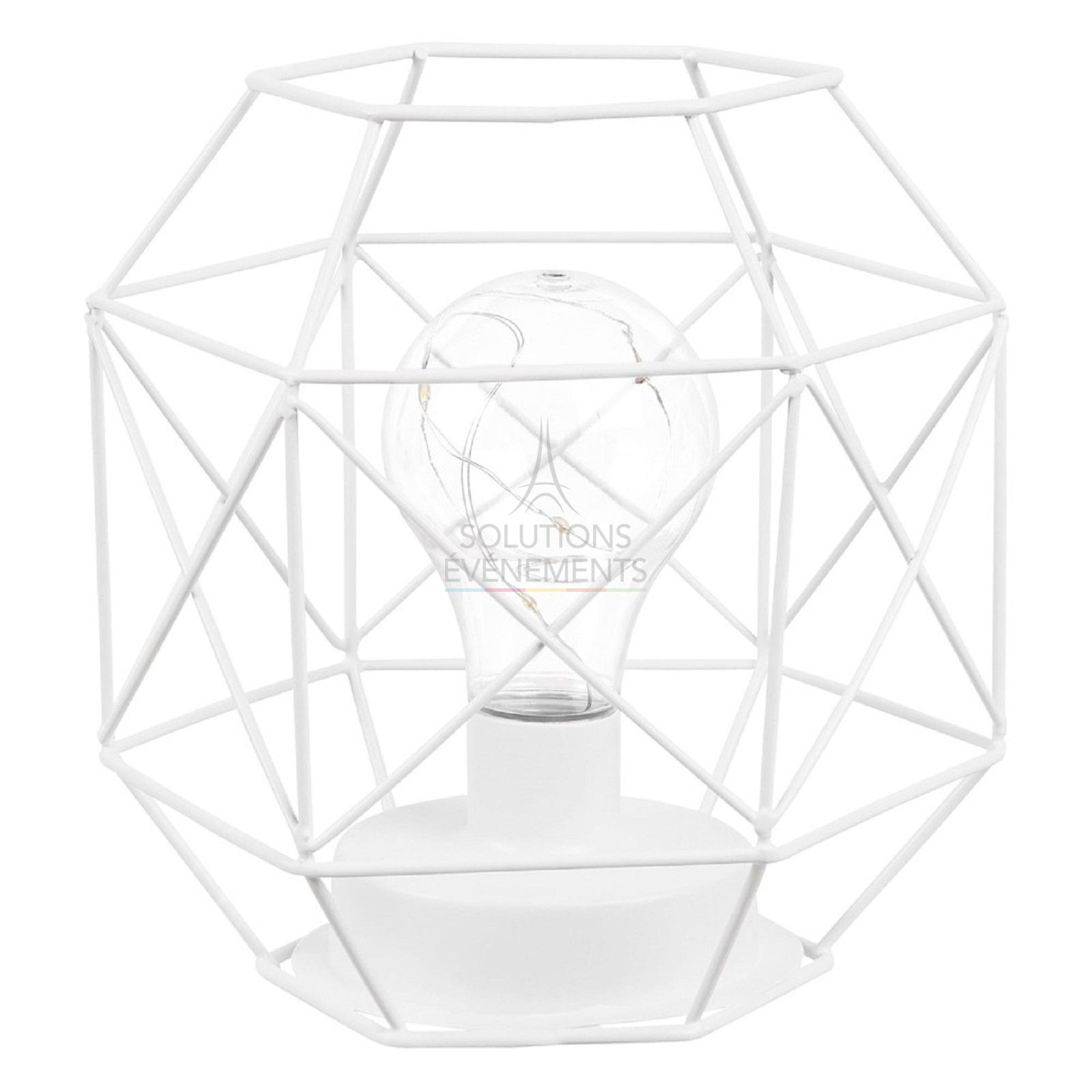 Rental designer lamp with metal structure