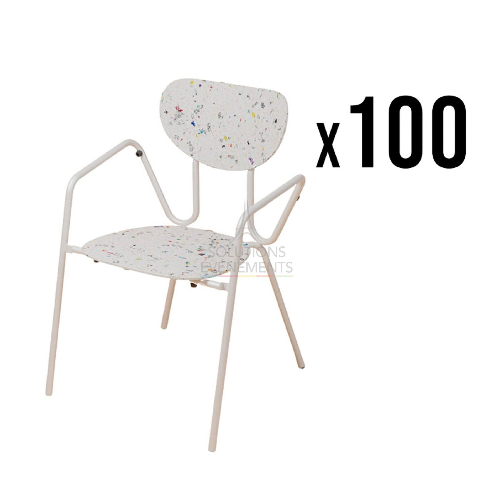 Location pack de chaises blanches floréales éco-responsables