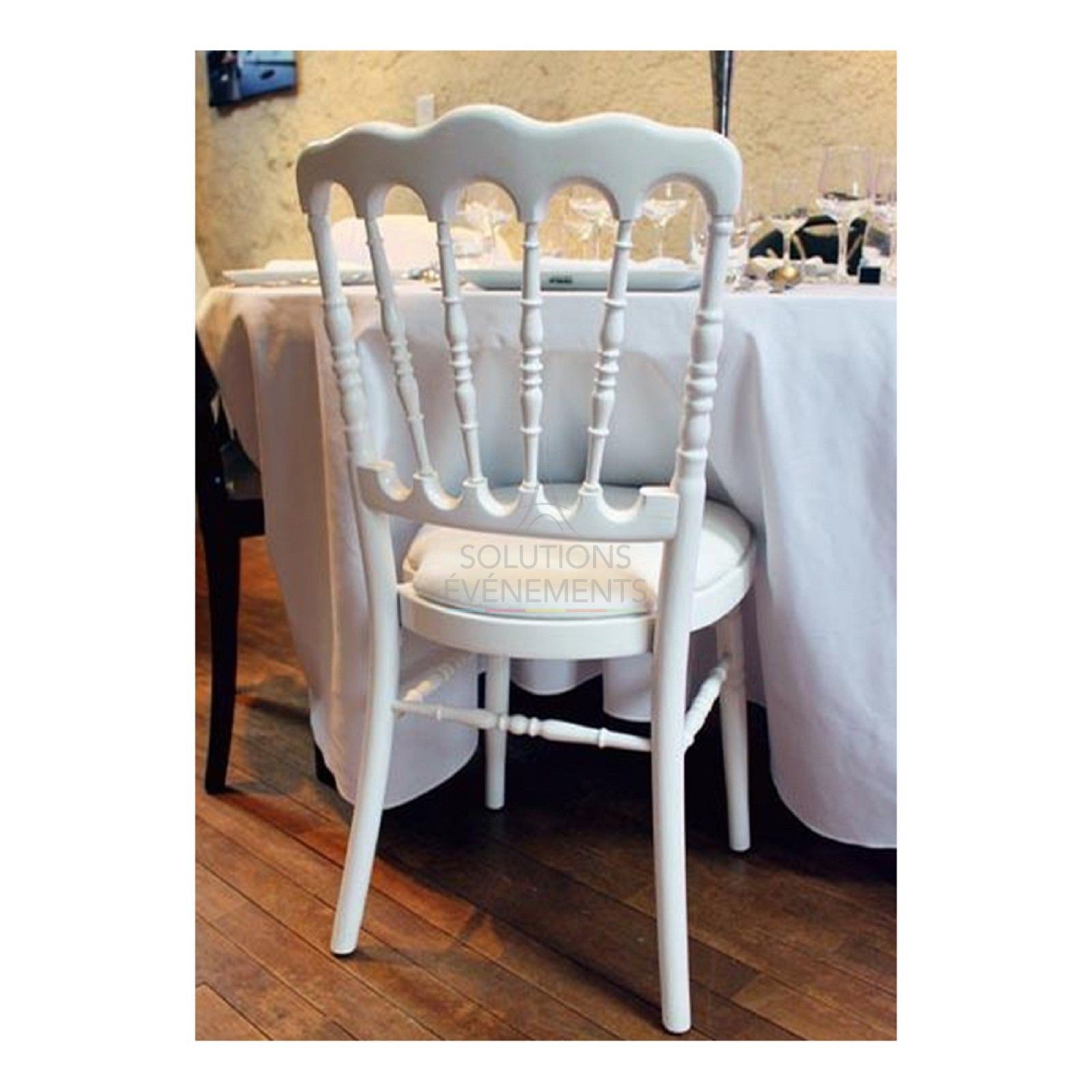 Pack 100 Chaises Napoleon recyclables blanches - assise blanche - Visuel 3