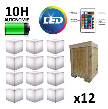 Pack 12 cubes lumineux - LED