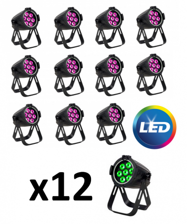 Pack 12 projecteurs Oxo - Colorbeam 7FC