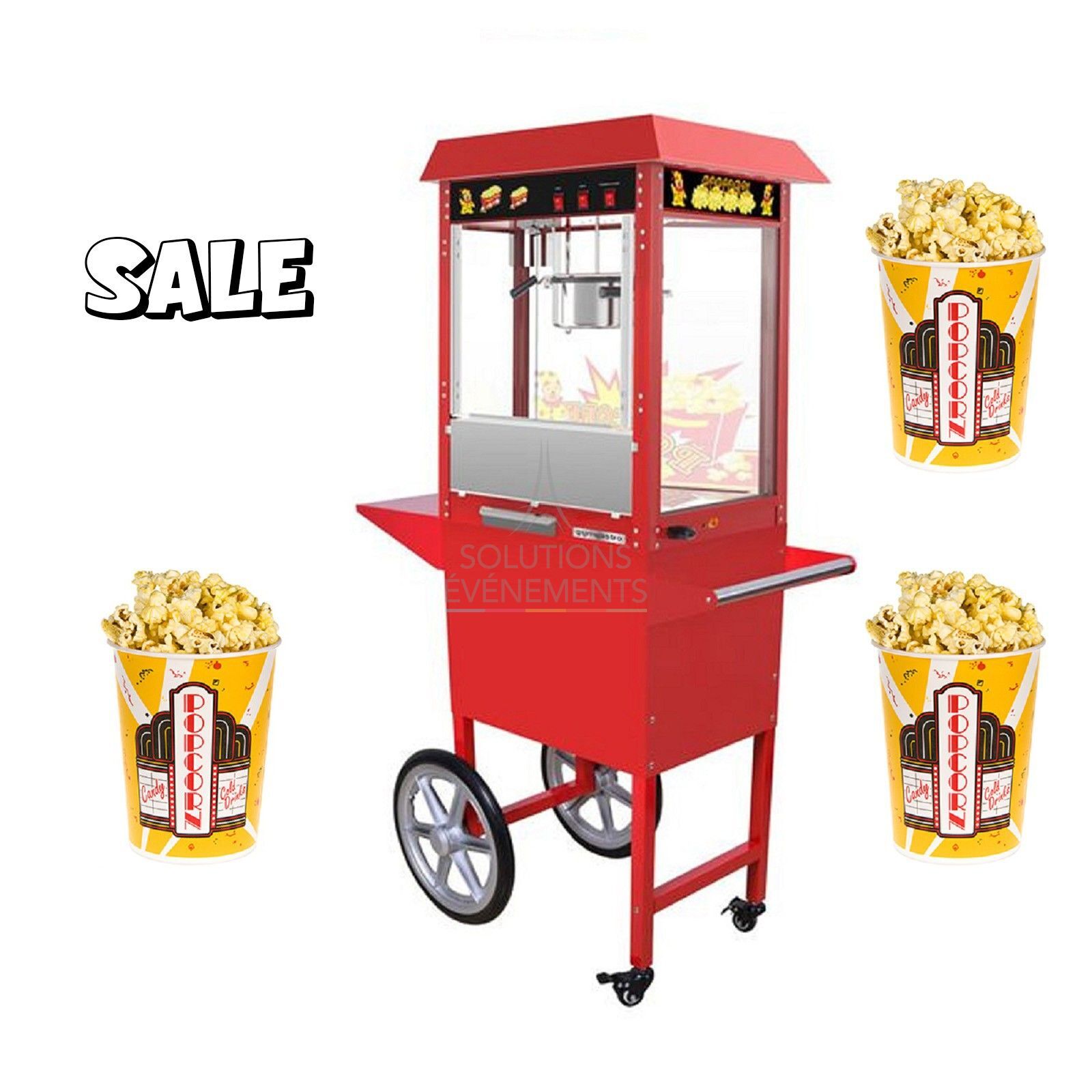 Location machine avec pop corn salé sur chariot