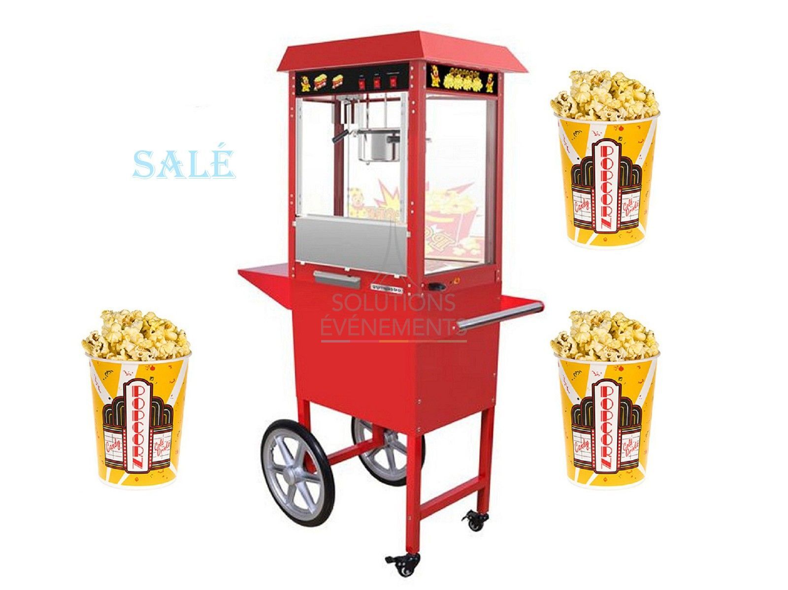 Location machine avec pop corn salé sur chariot