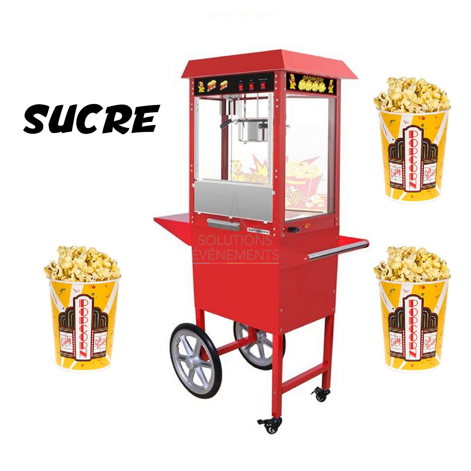 Location machine avec pop corn sucré sur chariot