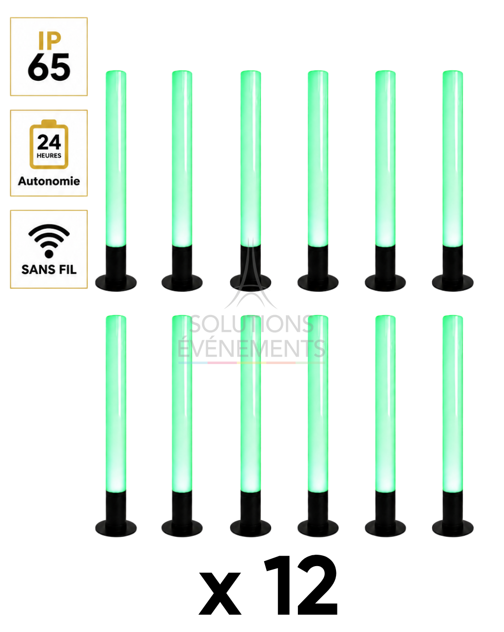 Rental pack of 12 Alcor 100cm light columns