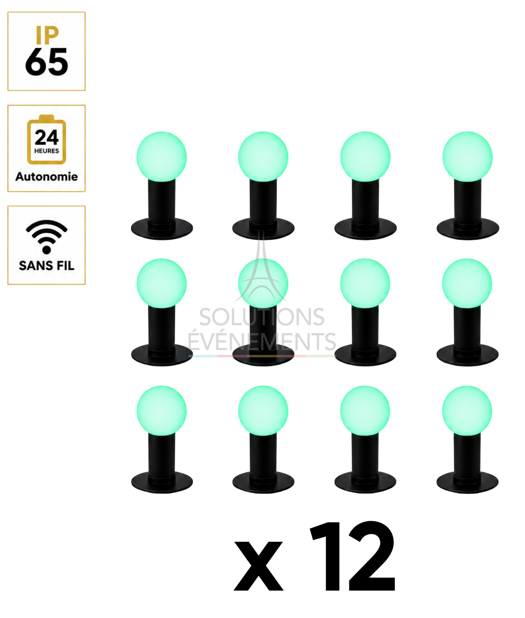 Rental pack of 12 Alcor 20cm light spheres