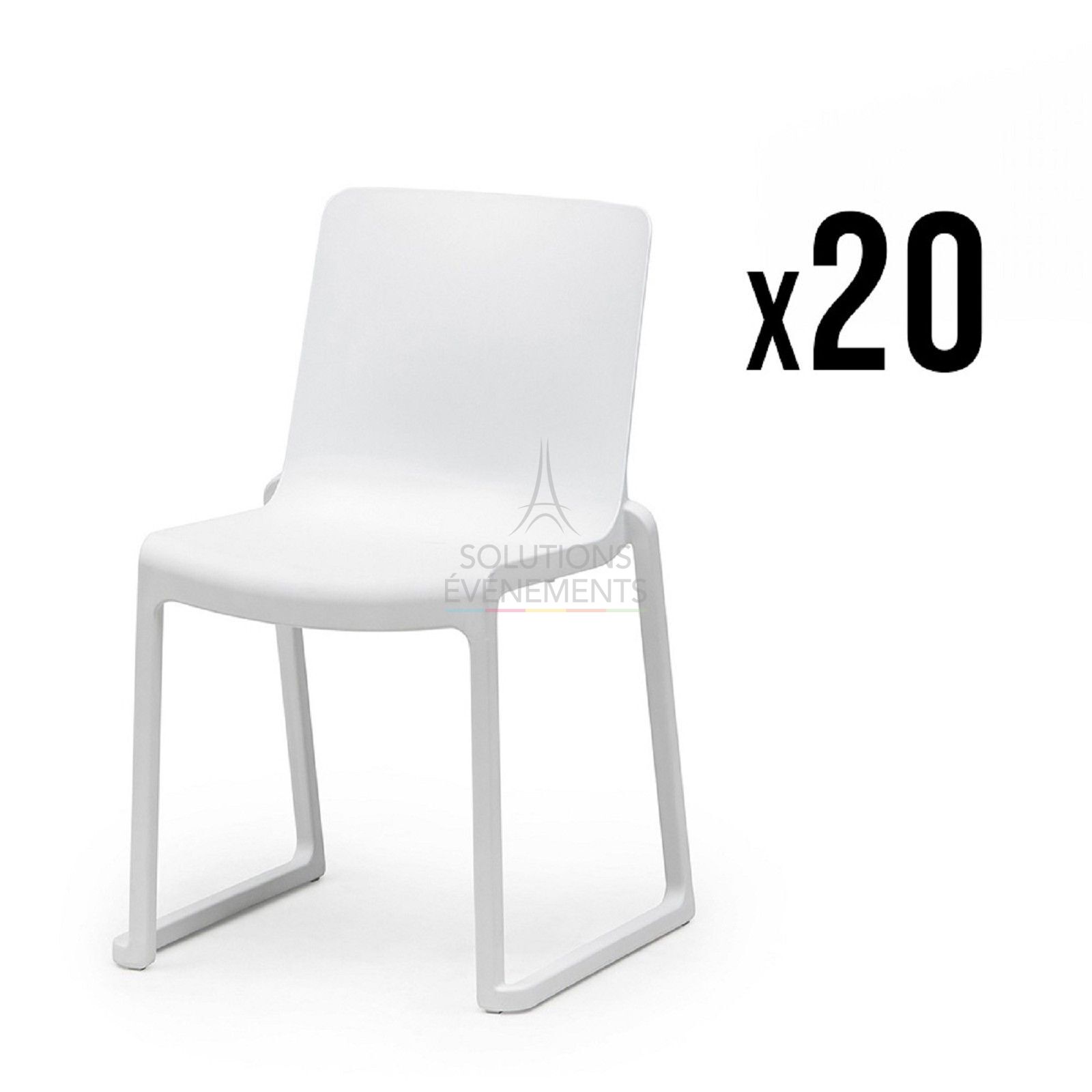 Rental pack of eco-responsible designer white chairs