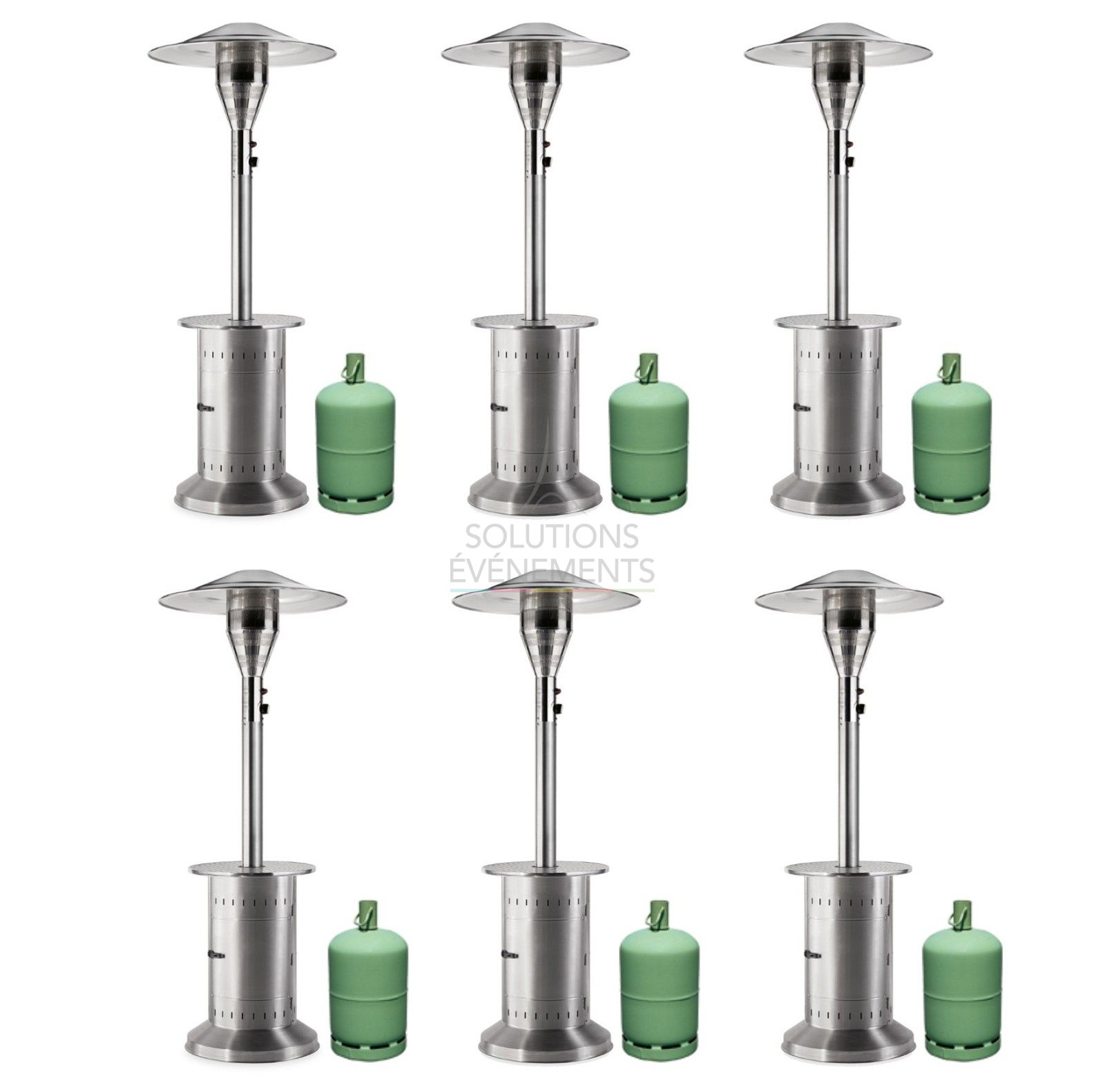 Rental of Heated Parasol and terrace heating for events (pack of 6 + 6 bottles)