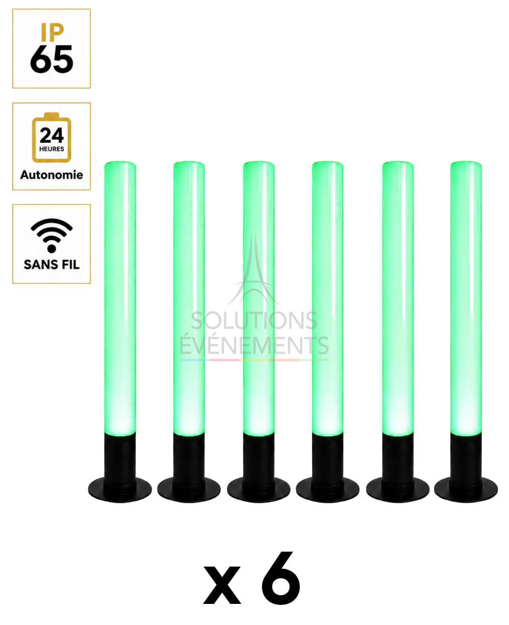 Rental pack of 6 Alcor 100cm light columns