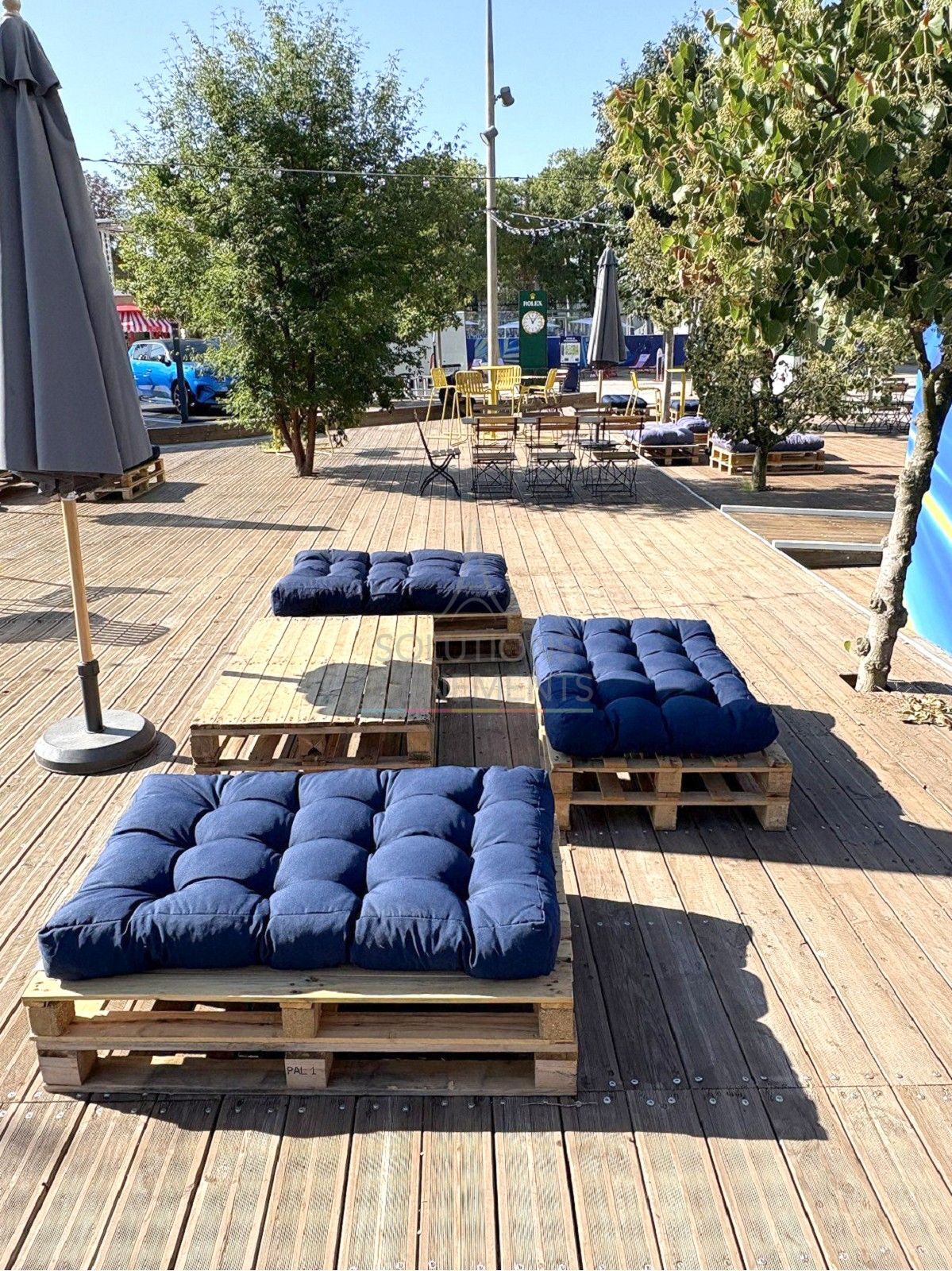 Pallet bench - Blue cushion - Visual 4