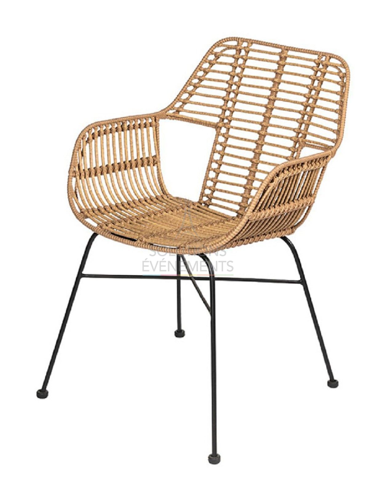 Rental of beige Rattan Palm Armchair