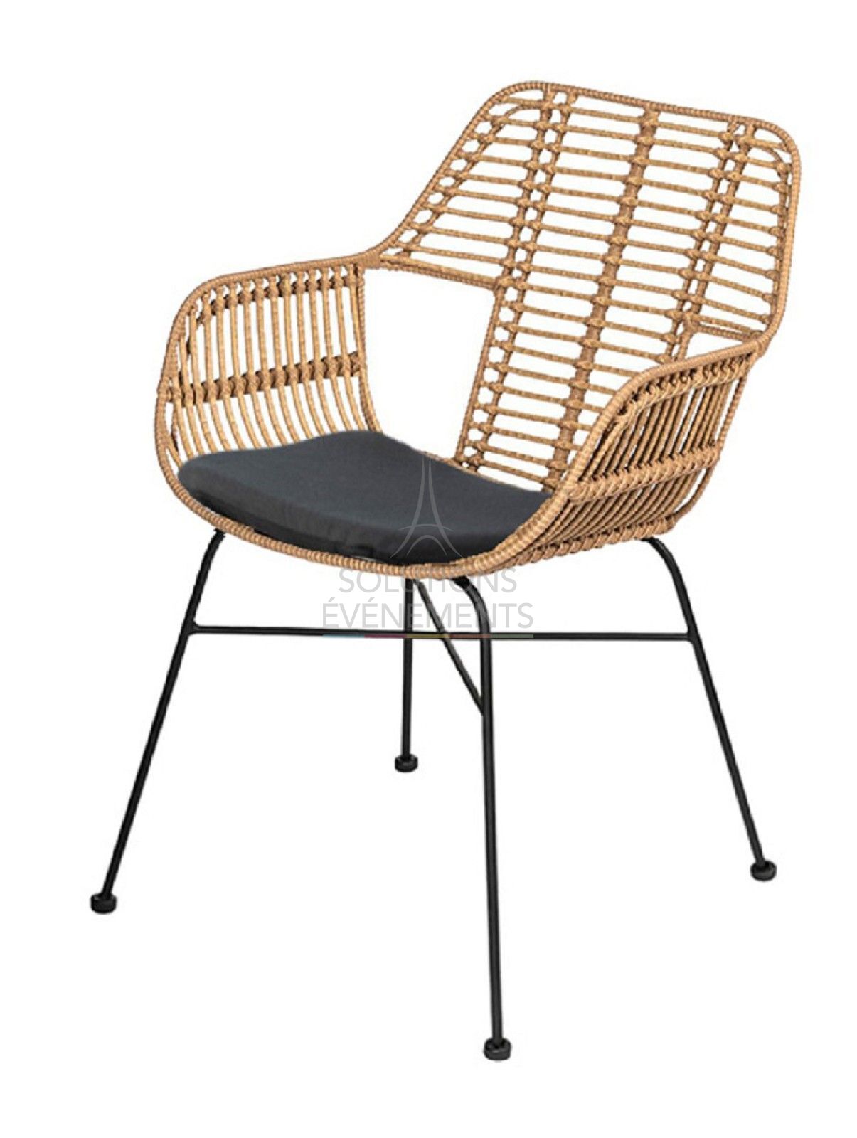 Location Fauteuil Palm Rotin avec coussin