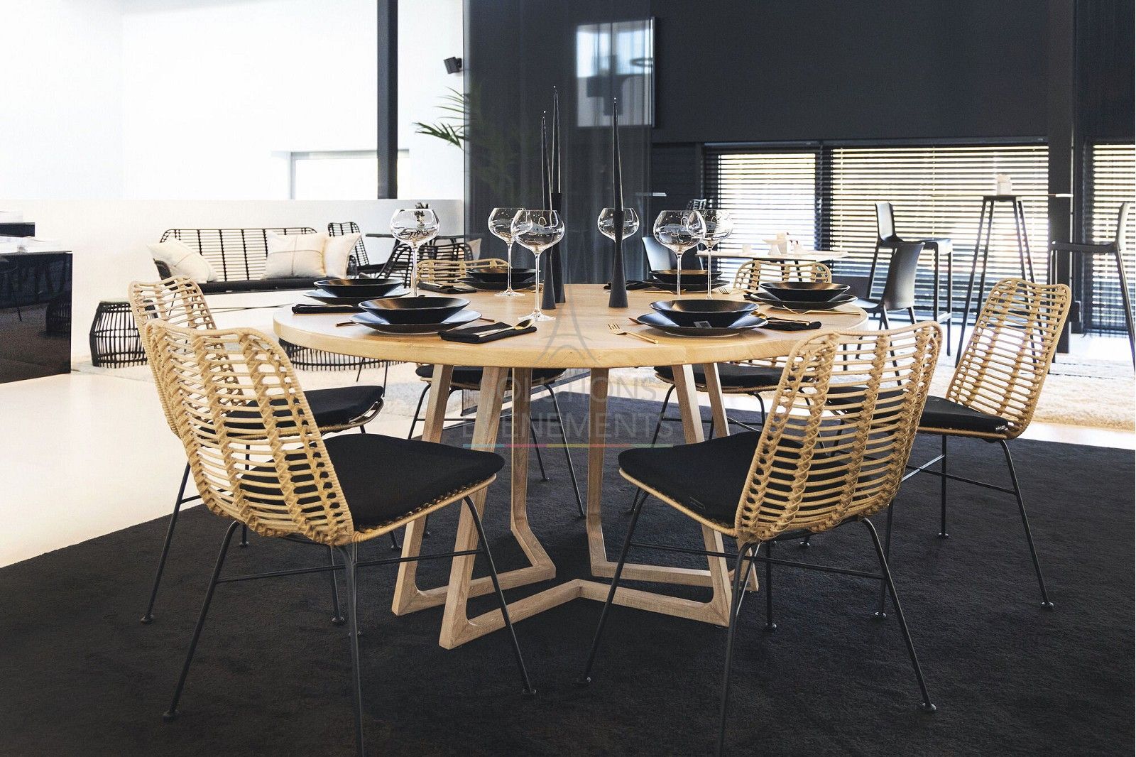 Palm Rattan Chair with cushion - Visual 4