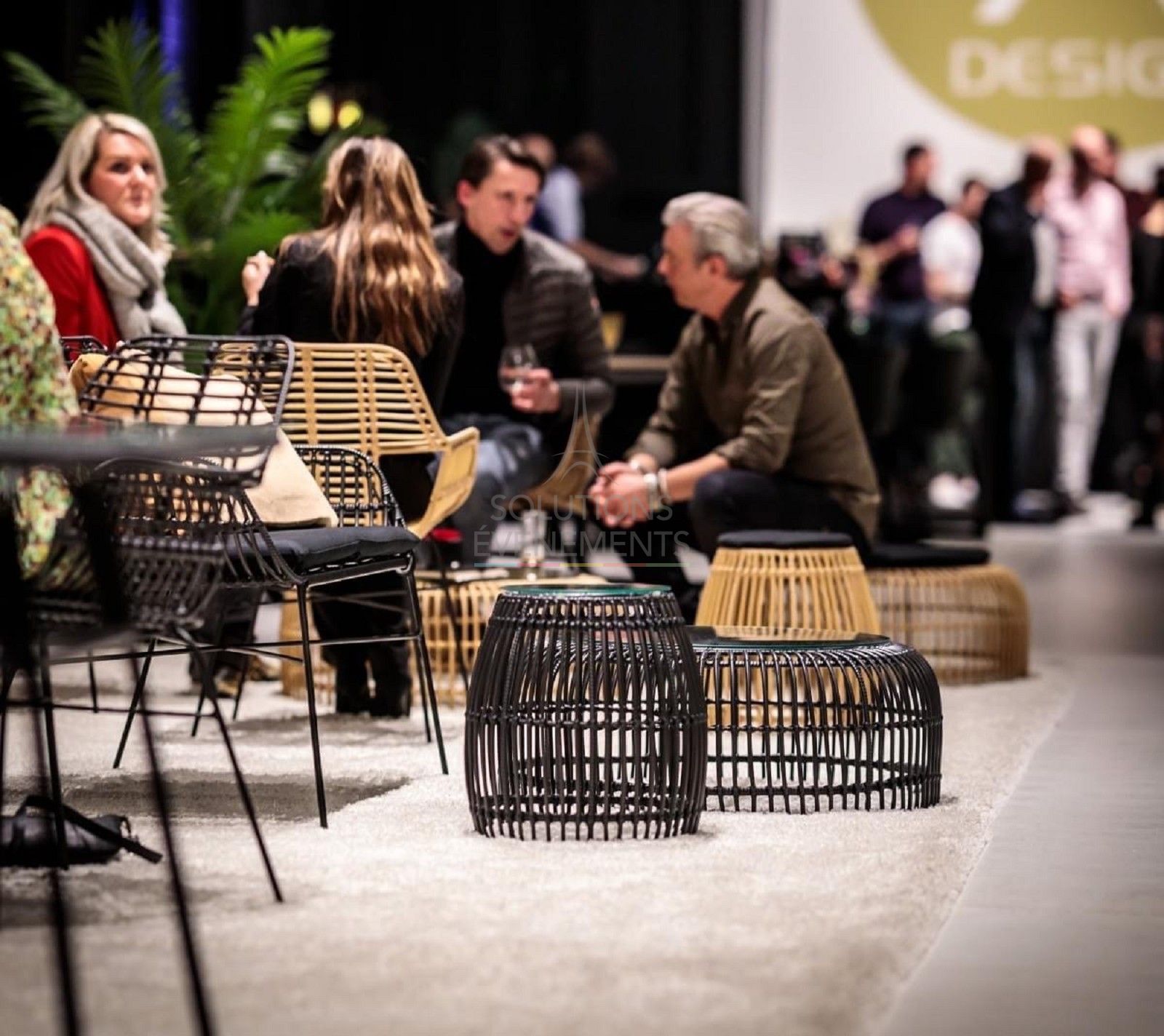 Palm Rattan Pouf - Visual 4