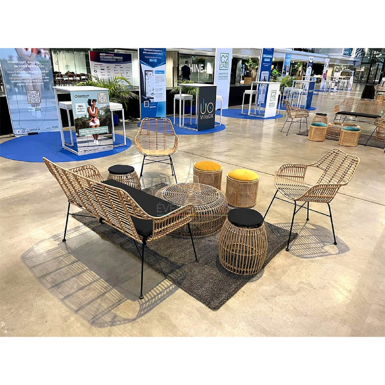 Palm Rattan Sofa / Bench - Visual 4