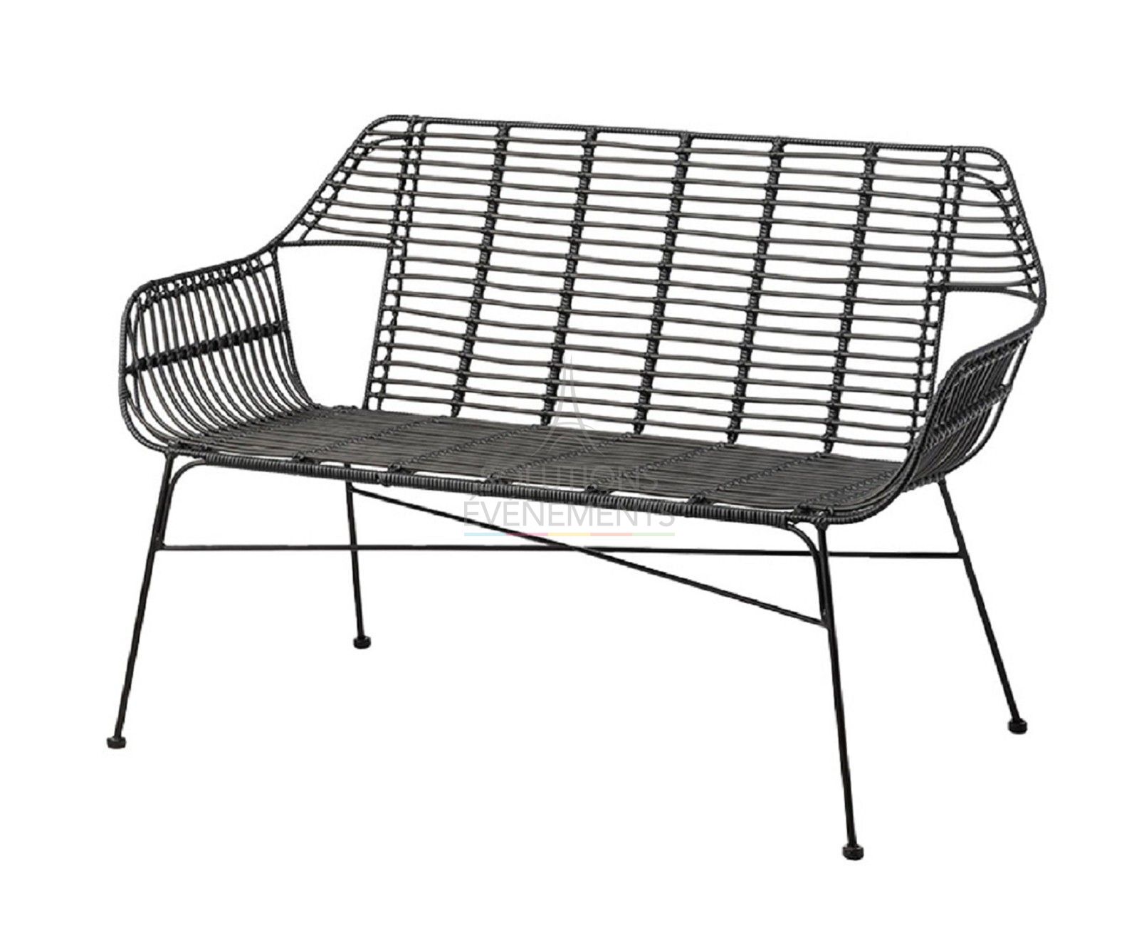 Palm Rattan Sofa / Bench - Visual 1