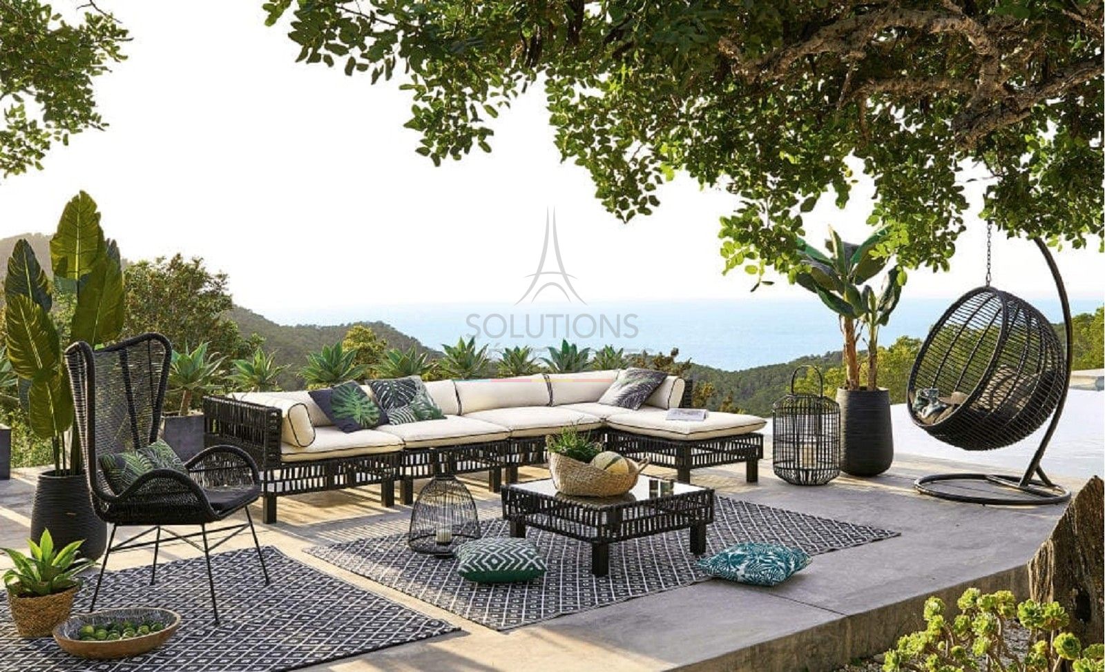 Panama hanging chair black - Visual 5