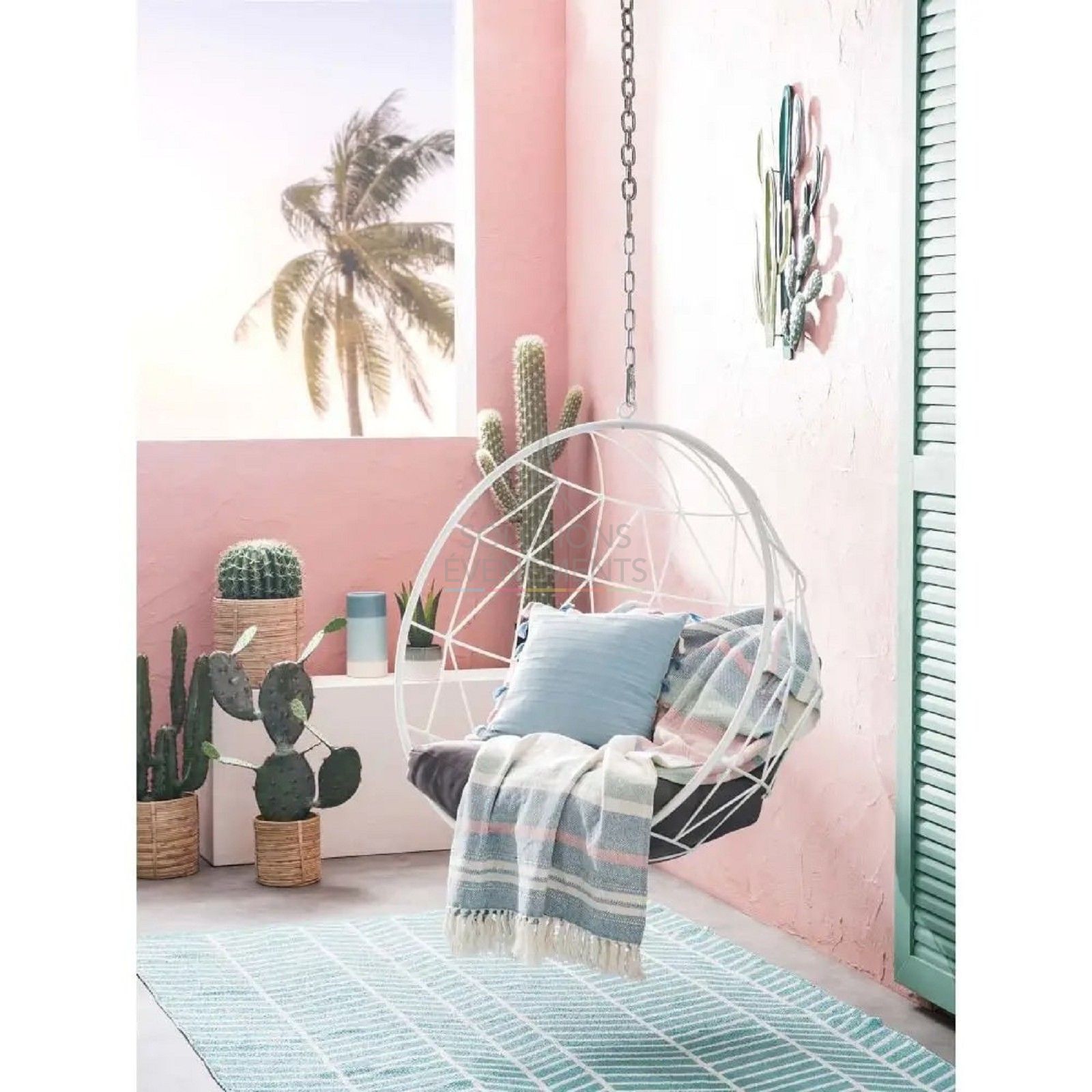 Panama hanging chair white - Visual 4