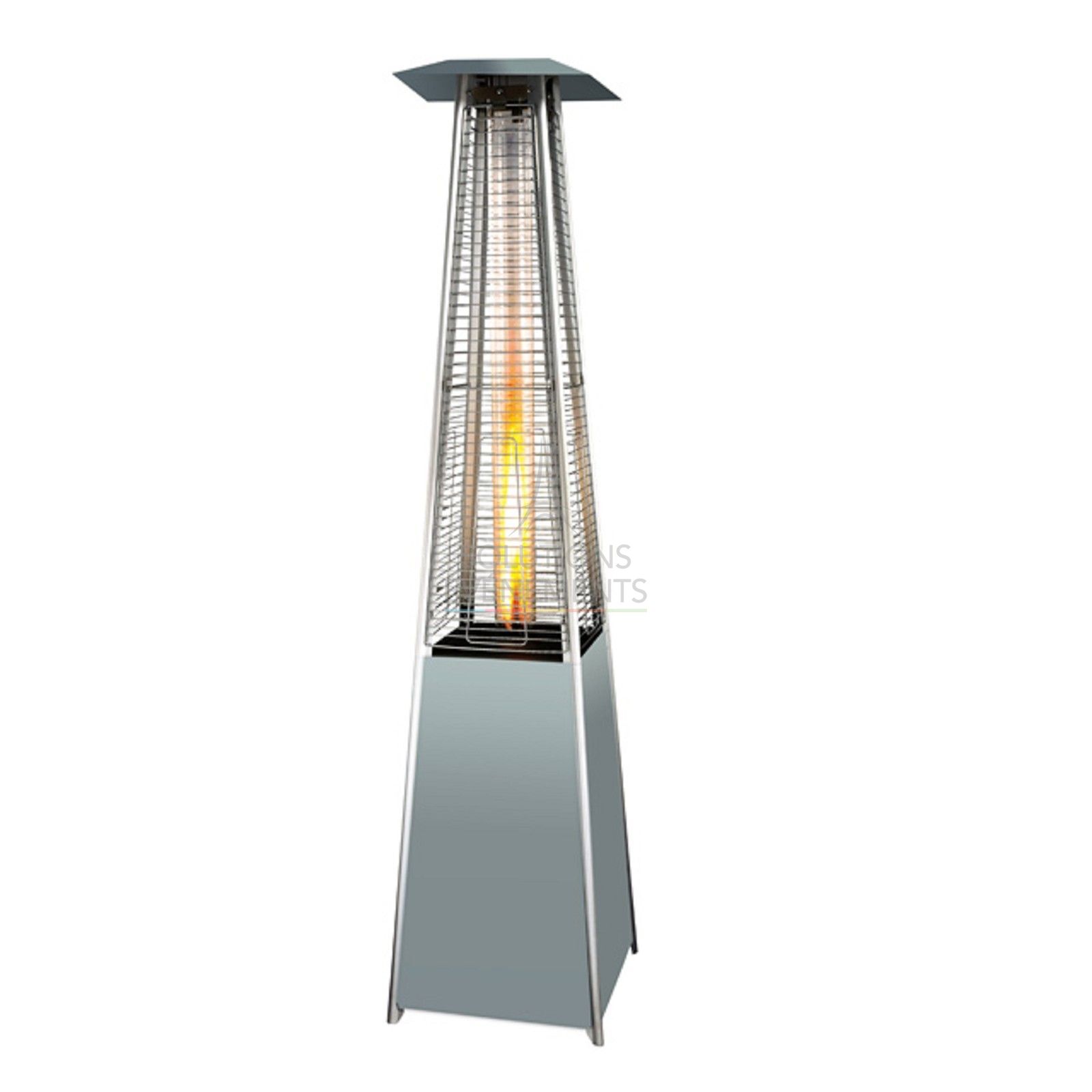 Chauffage pour terrasse et événement au gaz type parasol chauffant avec flamme design