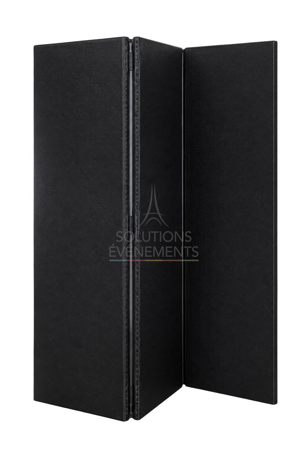 Location paravent premium noir 3 pans en textilène M1