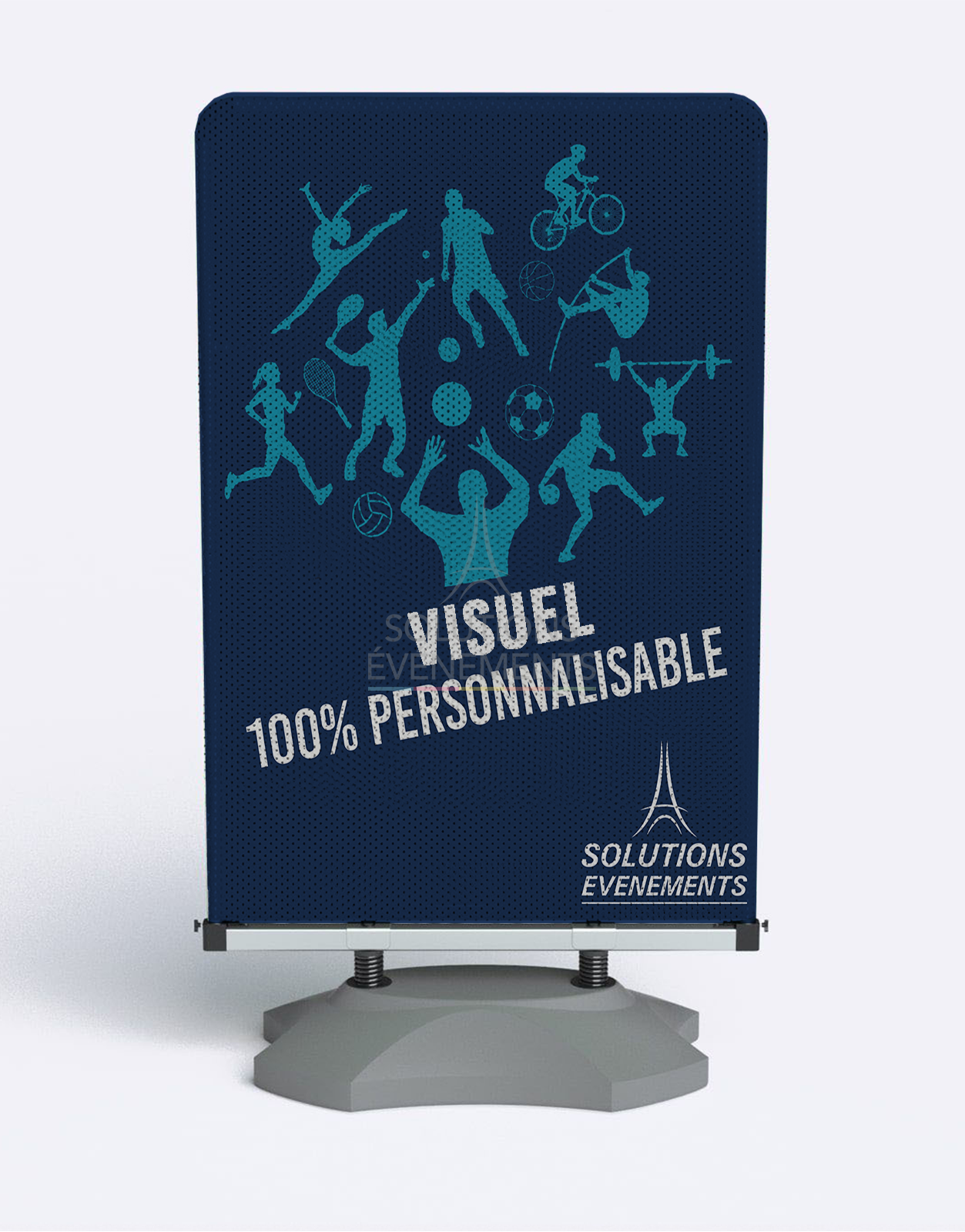Personalized sidewalk stop in printed canvas for outdoors
