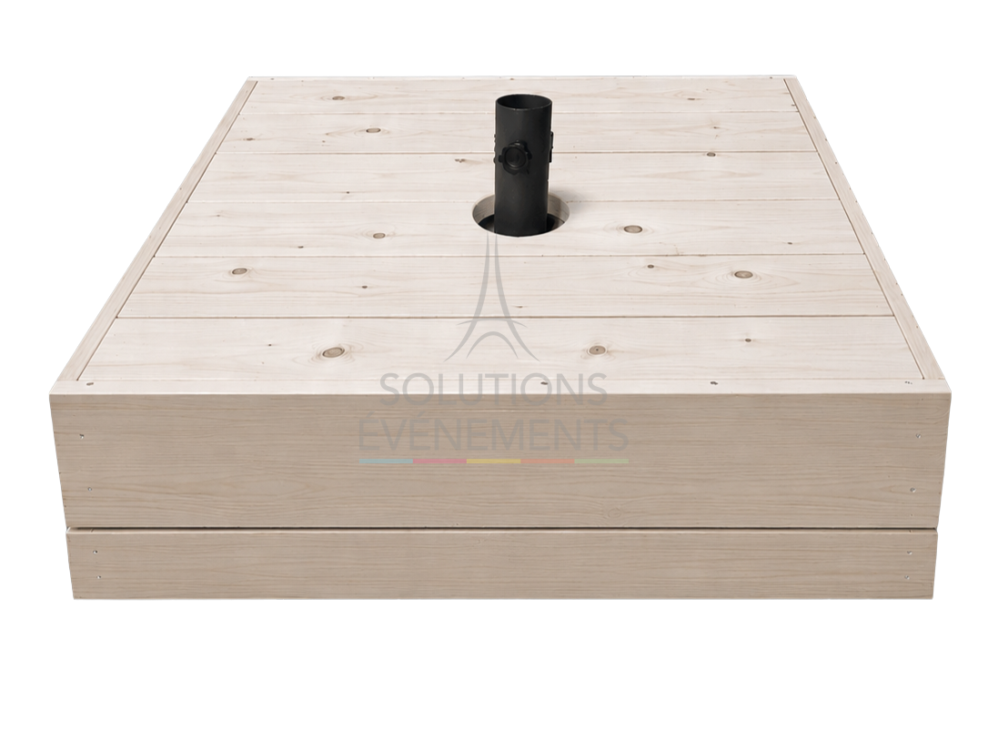 Location de pied de lestage en bois de sapin pour parasol