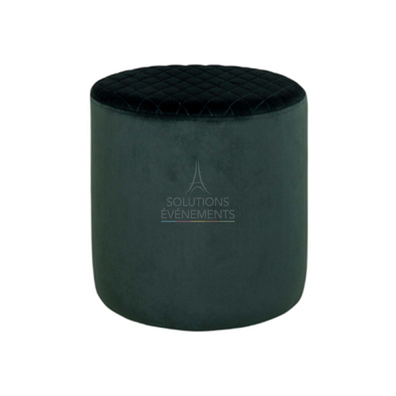 Location tabouret rond velours vert