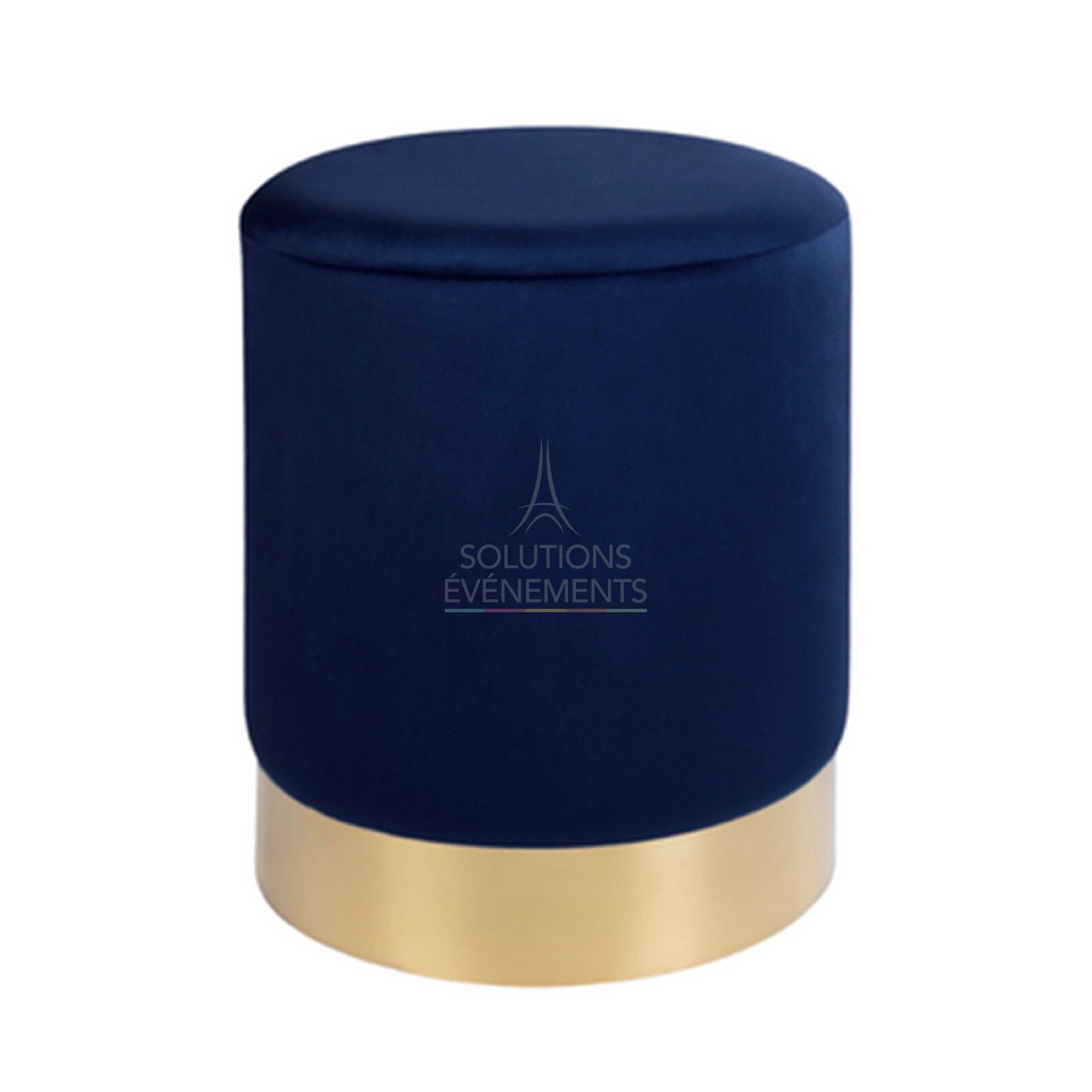Pouf Leonor velours bleu - Visuel 1