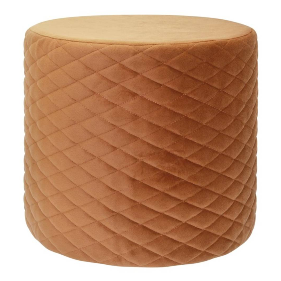 Location de tabouret rond de couleur rouille orange.