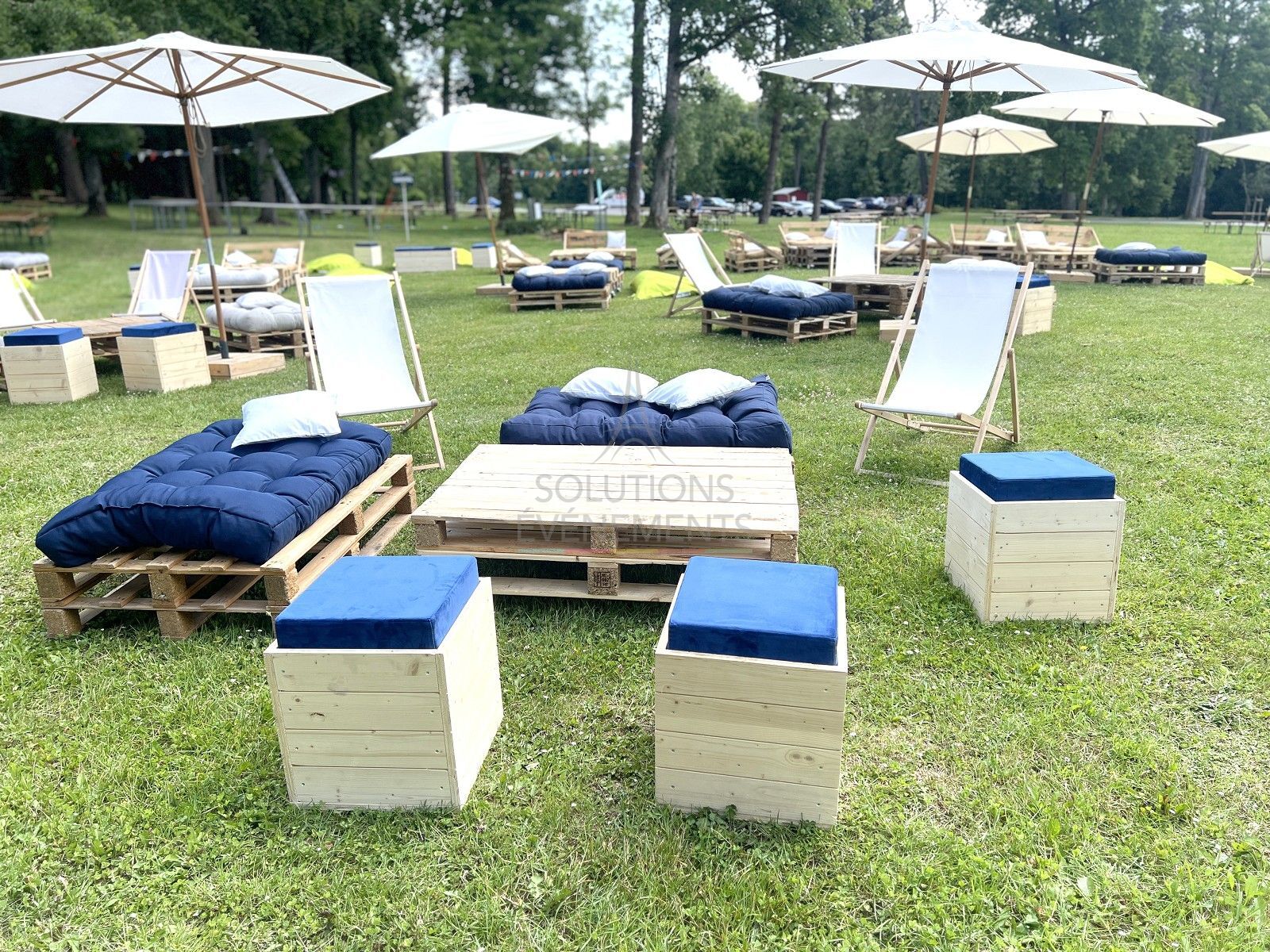 Pouf Senlis - Velours Bleu - Visuel 4