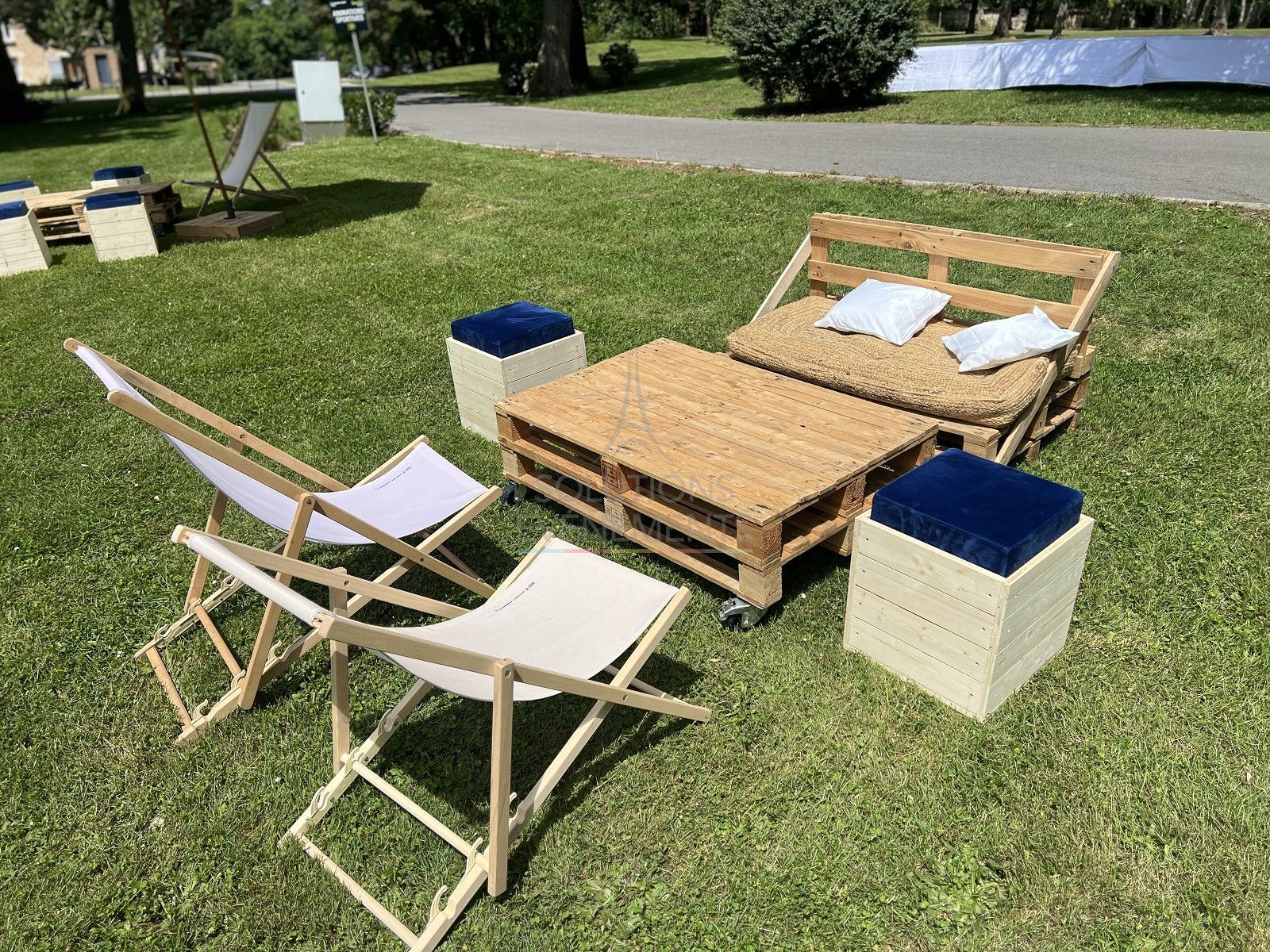 Pouf Senlis - Velours Bleu - Visuel 5