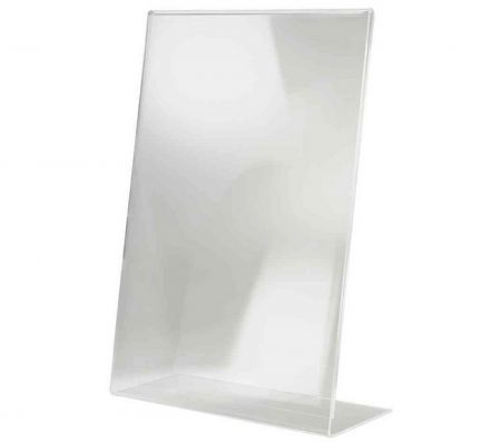 Présentoir De Table En Acrylique Avec Base En Bois - Porte-enseigne Vertical Format A6, Design En T, Pour Bar, Boutique, Bureau