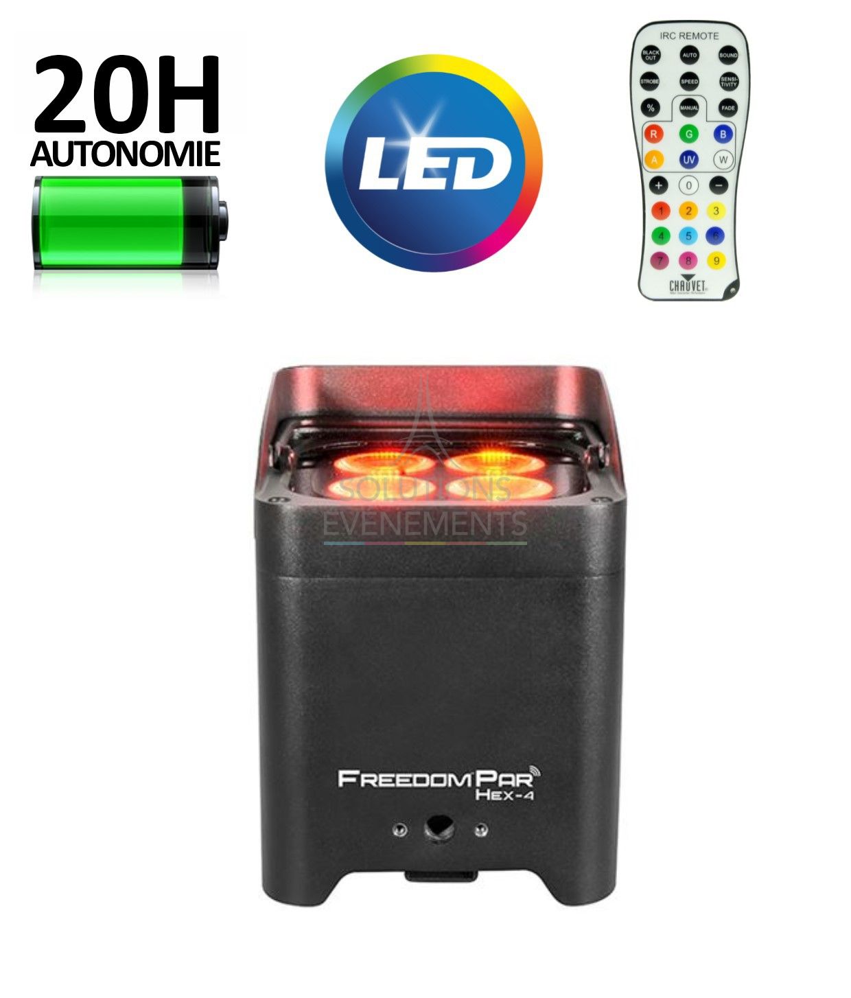Location de projecteur LED contrôlable sur batterie