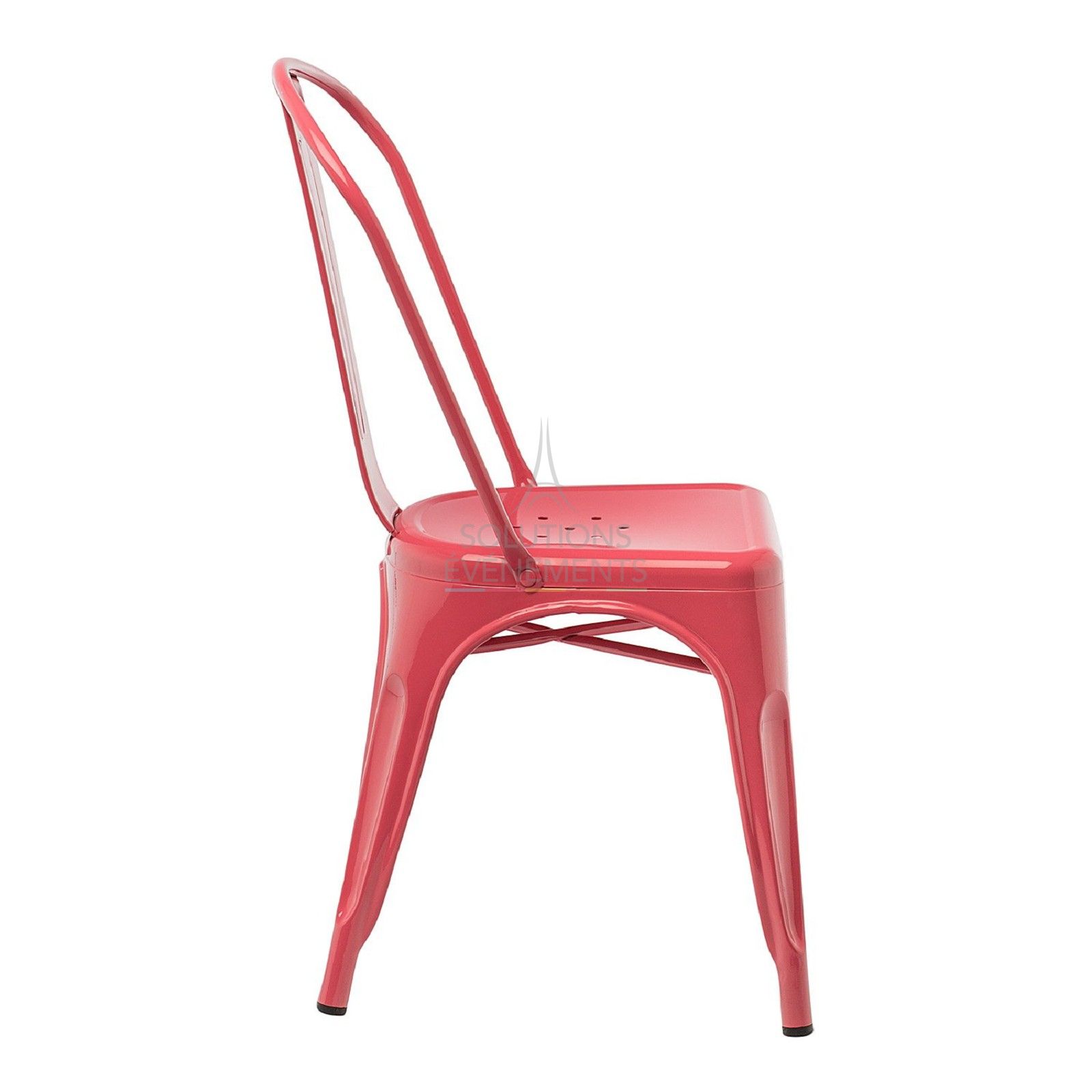 Raspberry red industrial tolix chair - Visual 2