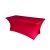 Rental of rectangle table with red cover. For approximately 4 people