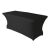 Rectangular table rental with black cover for approximately 8 people