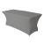 Rectangular table rental with gray cover for approximately 8 people