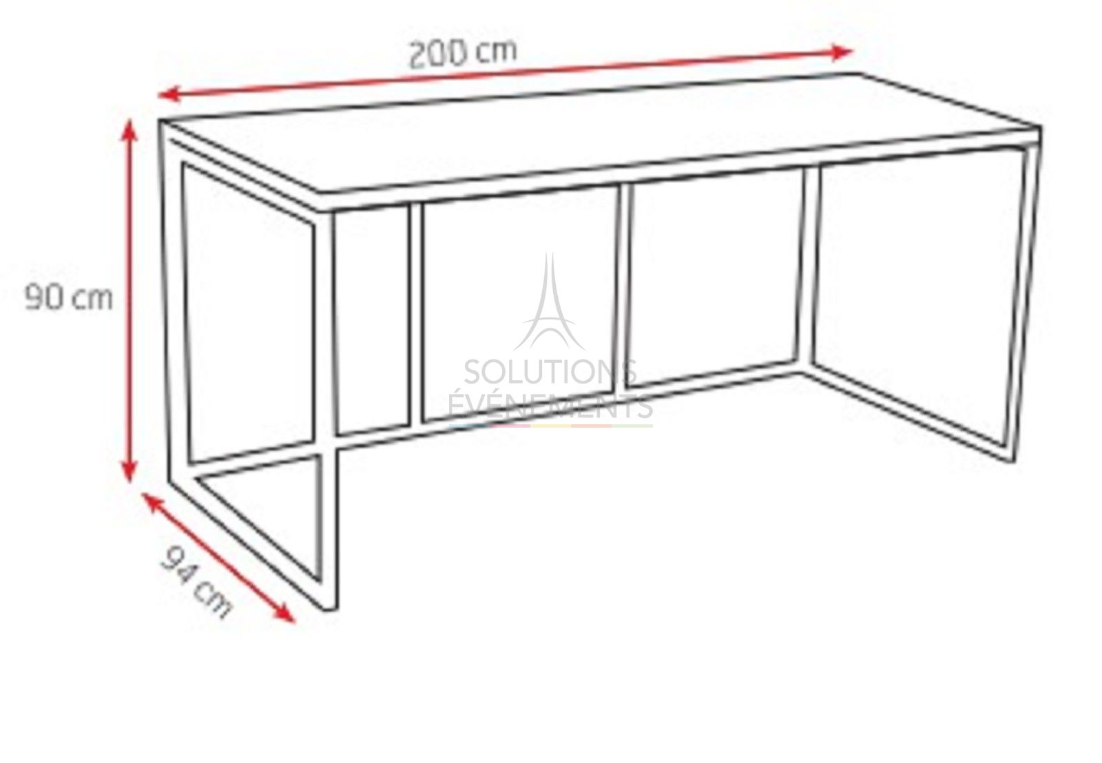 Red folding sideboard - Visual 3
